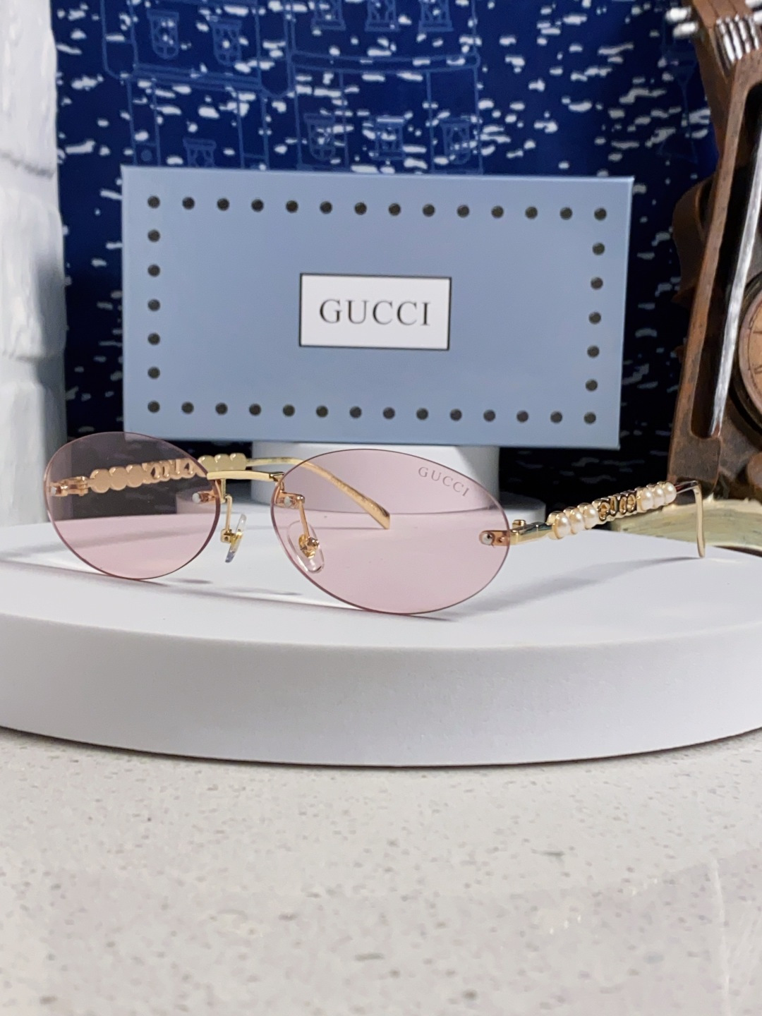 GUCCI グッチ メガネ レディース ウルトラスリム パール フレーム ピンク モデル GG1922 多色展開 - 画像 8