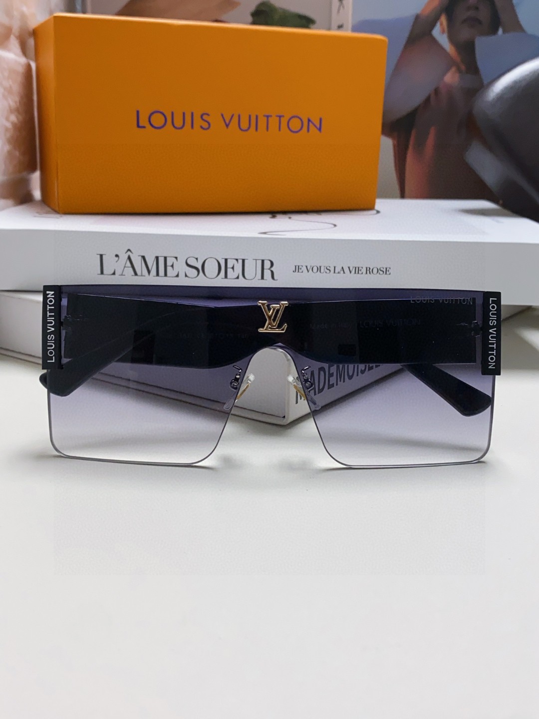 LOUIS VUITTON ルイヴィトン メガネ型サングラス フレーム付き メンズ レディース ブラック ブラウン ホワイト 多色展開 - 画像 8