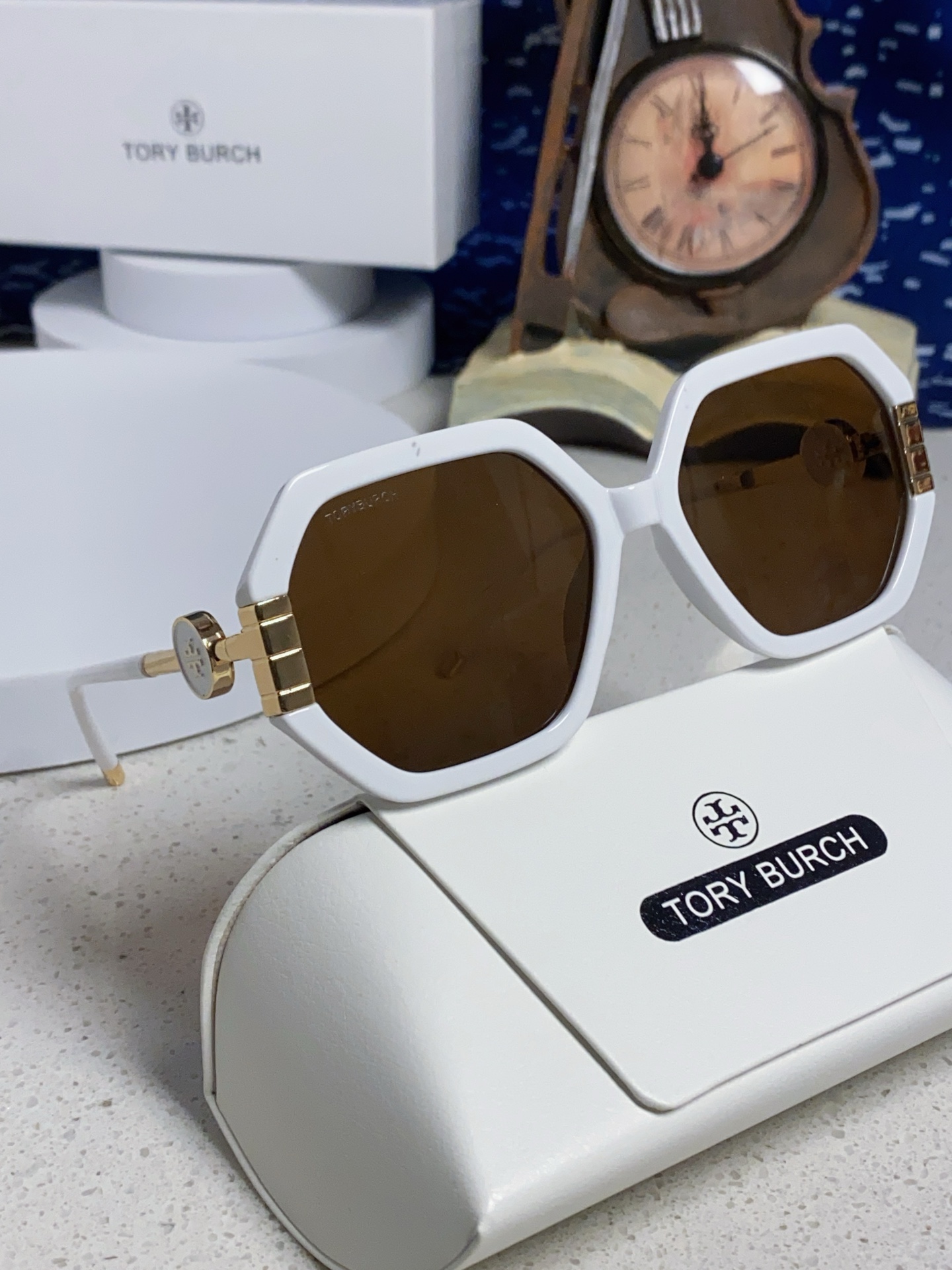 TORY BURCH トリー バーチ サングラス メンズ レディース フラットシェイプ デザイン UVカット 通勤 多色展開 - 画像 2