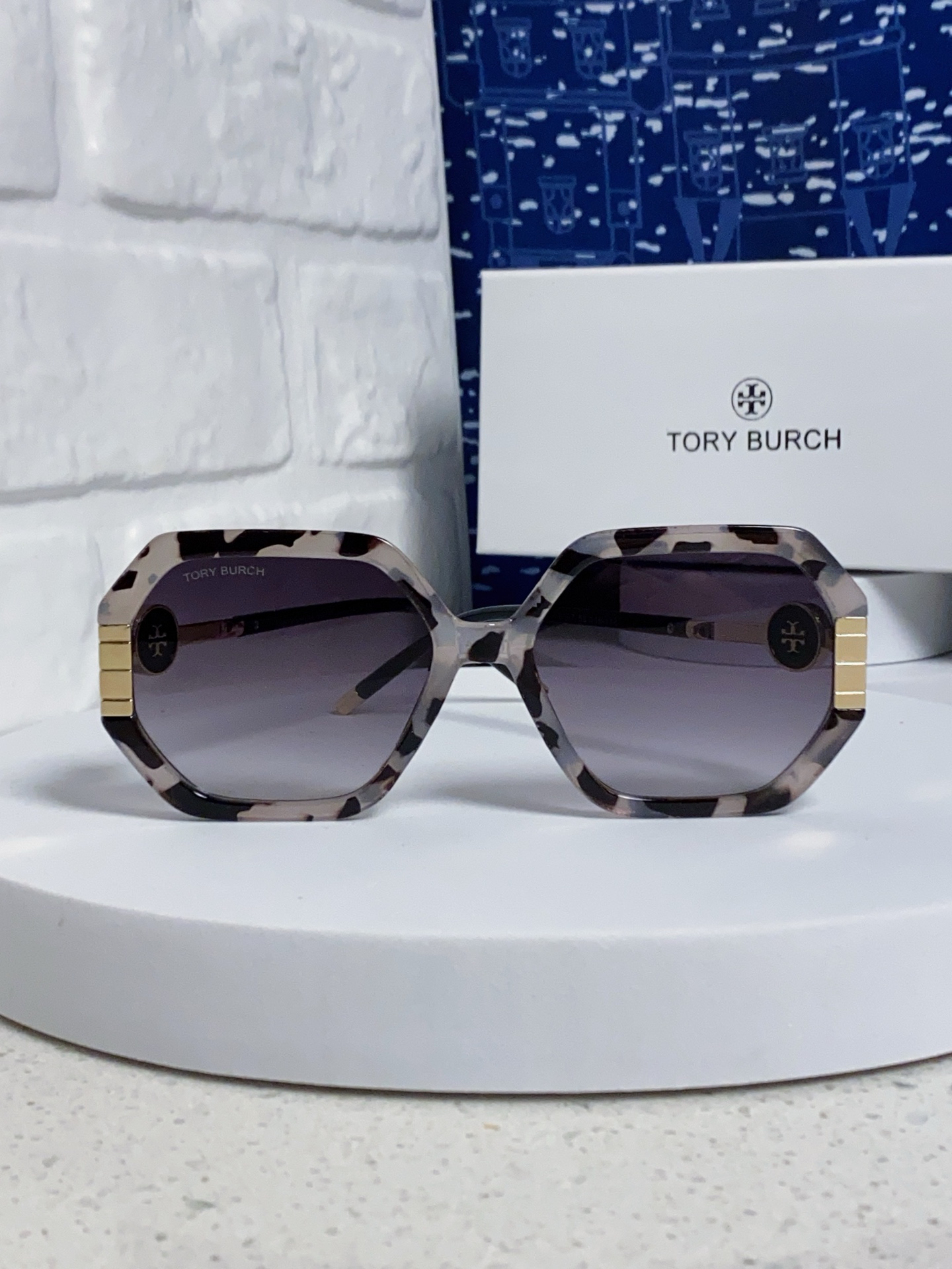 TORY BURCH トリー バーチ サングラス メンズ レディース 2025年新作 多边形 防紫外线 シェル柄 トレーントップ 多色展開 - 画像 5