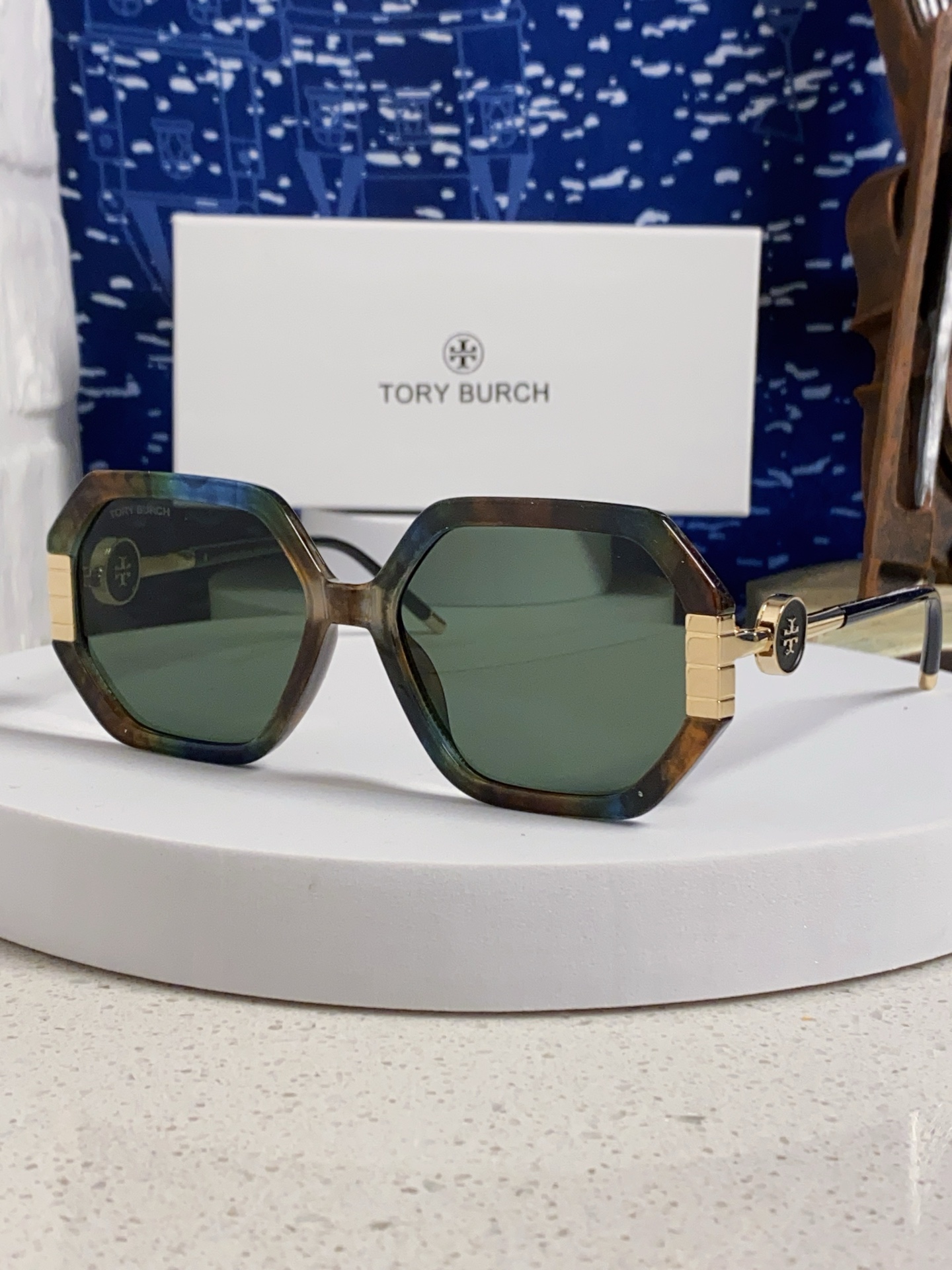 TORY BURCH トリー バーチ サングラス フラットフレーム UVカット 防紫外線 多角形 レディース ブランド メンズ 4色展開