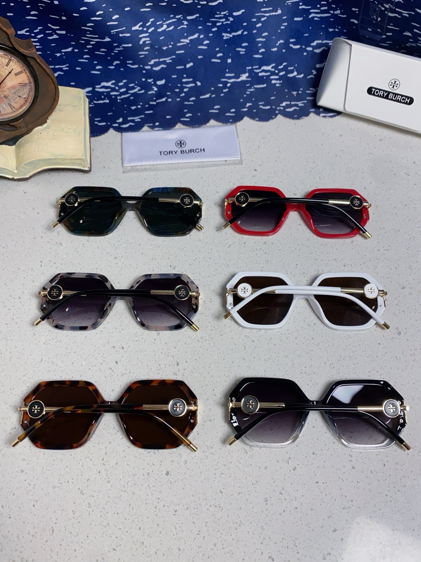 TORY BURCH トリー バーチ サングラス フラットフレーム UVカット 防紫外線 多角形 レディース ブランド メンズ 4色展開 - 画像 3