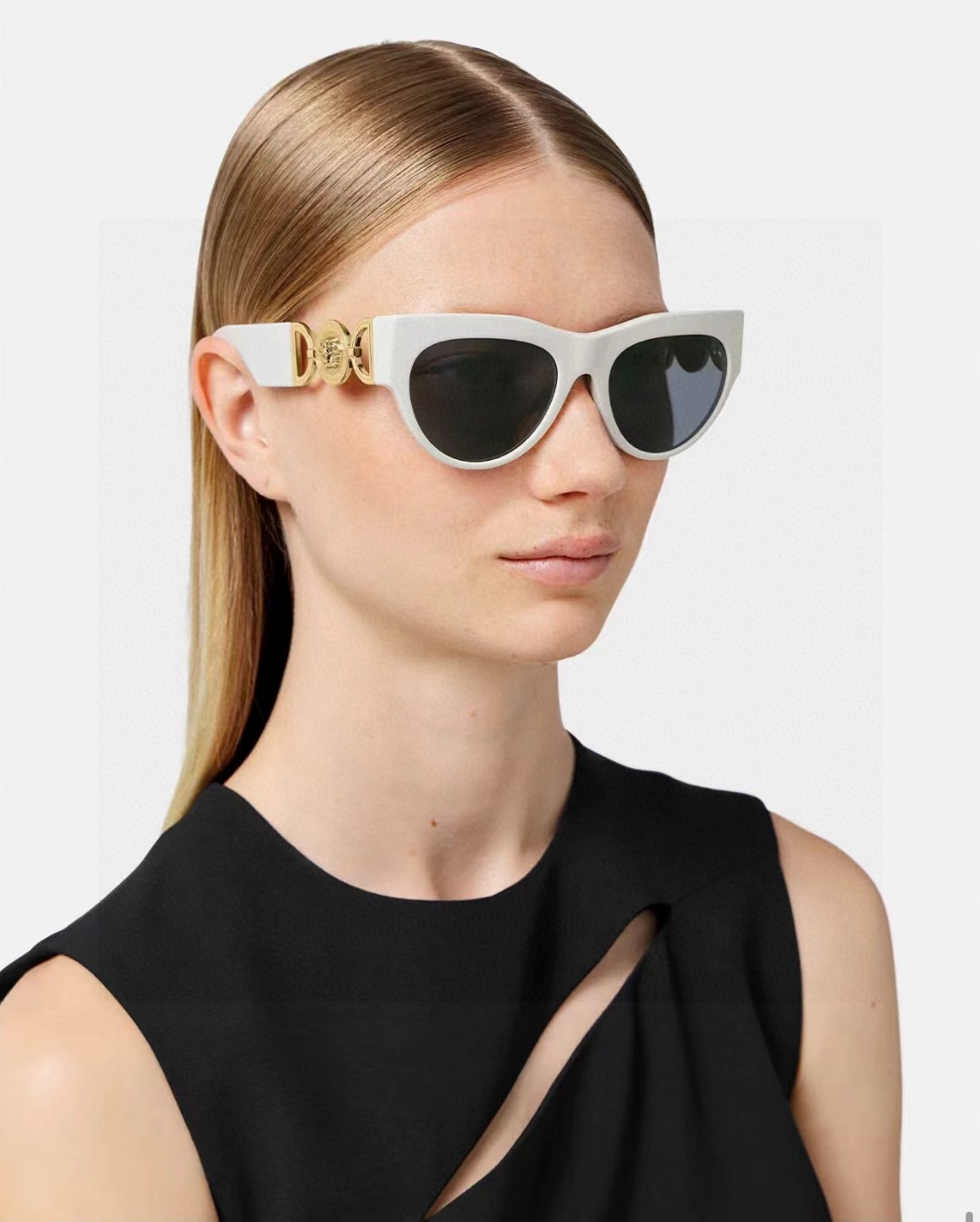 VERSACE ヴェルサーチ サングラス メンズ レディース 男女兼用 カメリア フレーム ブラック ホワイト マーメイド デザイン 31407