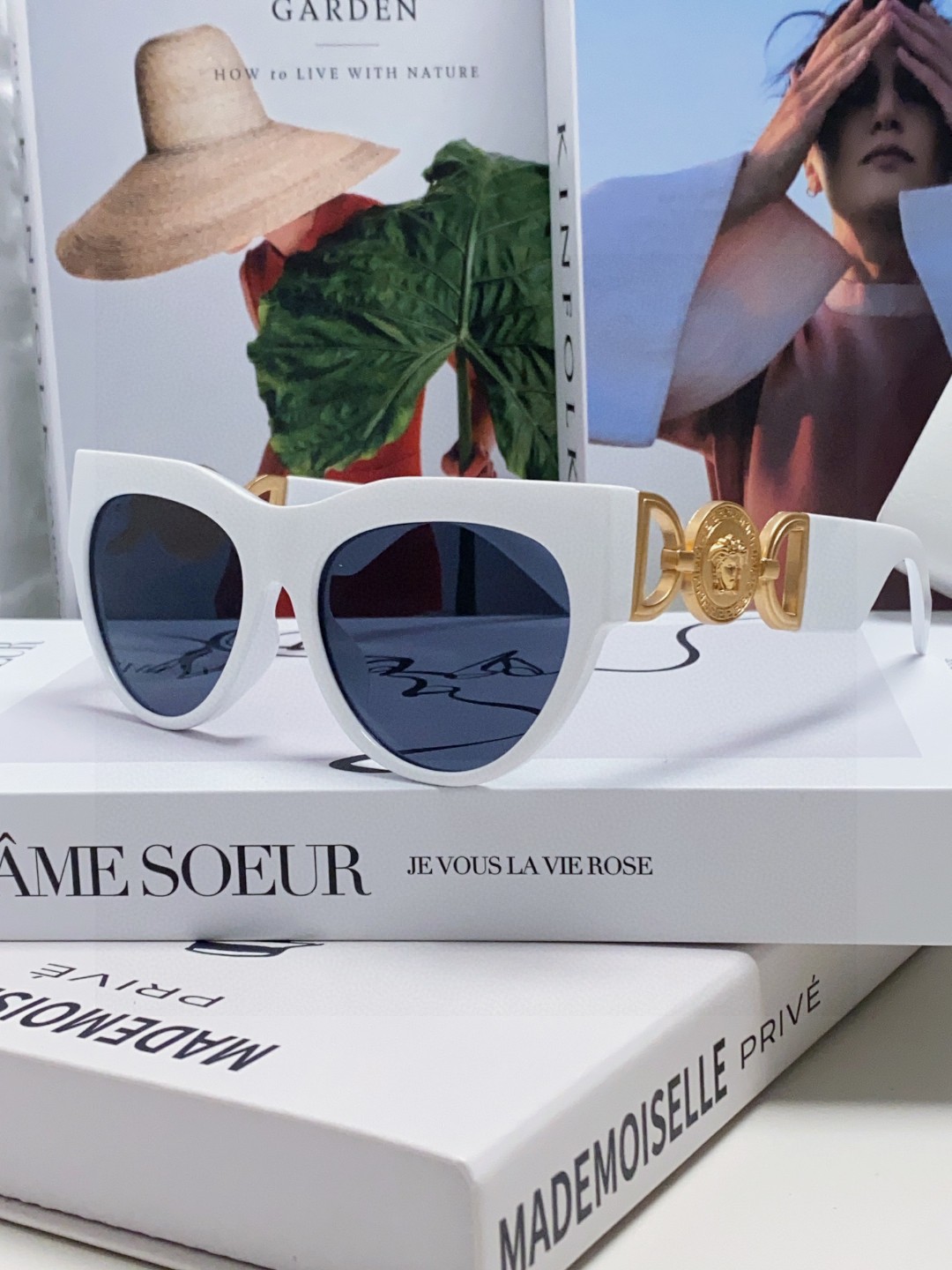 VERSACE ヴェルサーチ サングラス メンズ レディース 男女兼用 カメリア フレーム ブラック ホワイト マーメイド デザイン 31407 - 画像 6