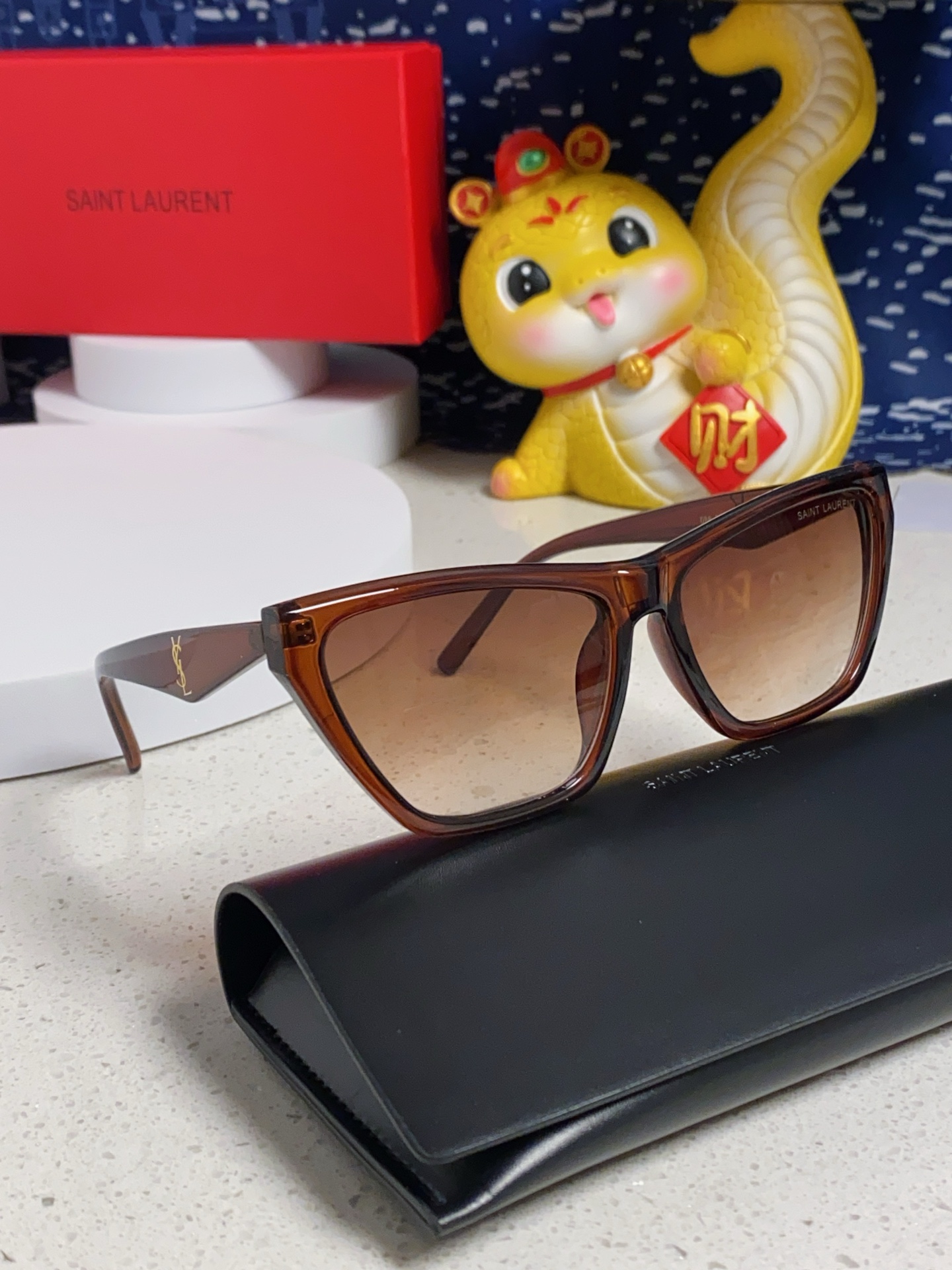 SAINT LAURENT サンローラン サングラス フェイスカット メンズ レディース UVカット ブラウン 多色展開 - 画像 2