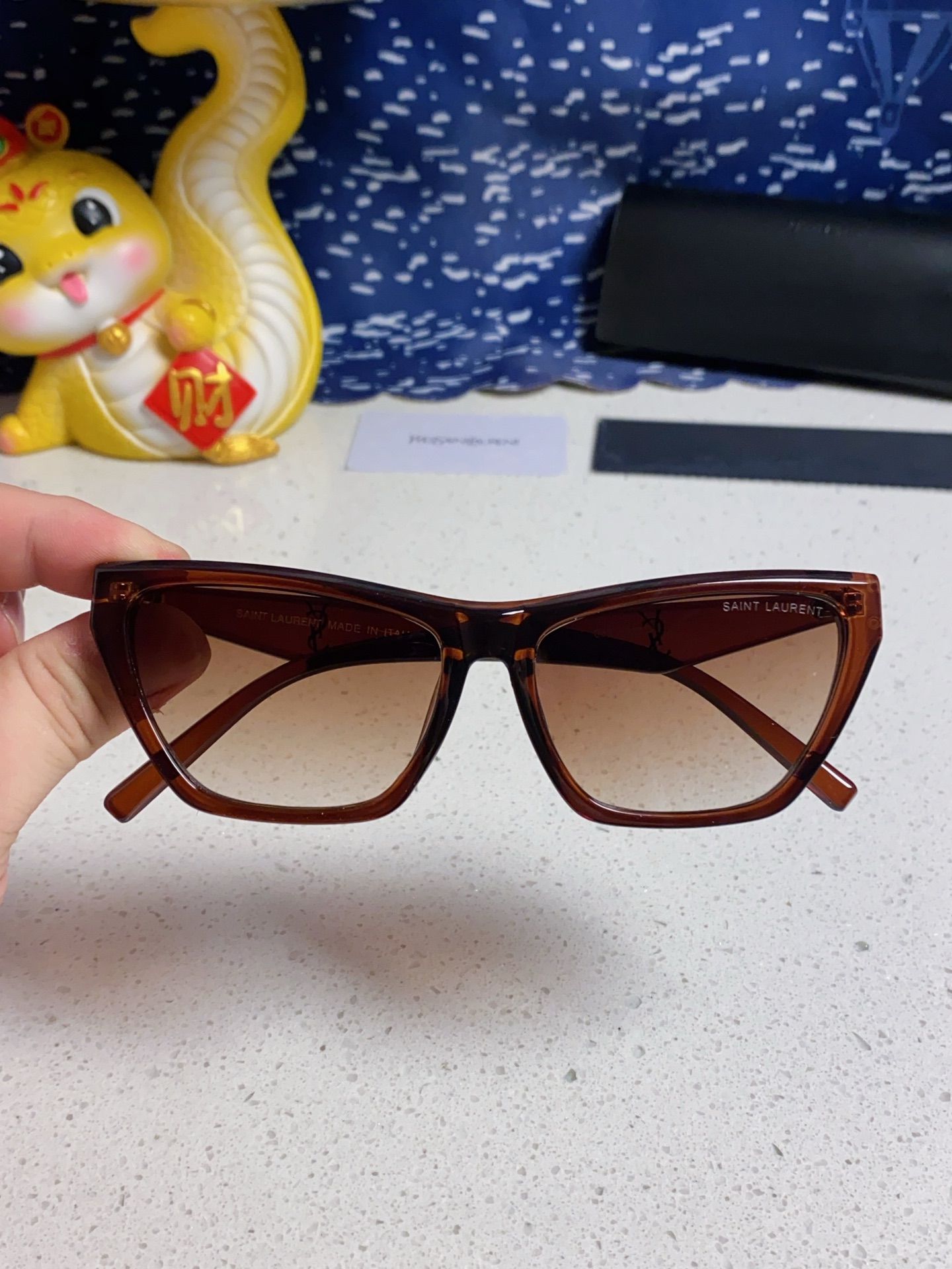 SAINT LAURENT サンローラン サングラス フェイスカット メンズ レディース UVカット ブラウン 多色展開 - 画像 7