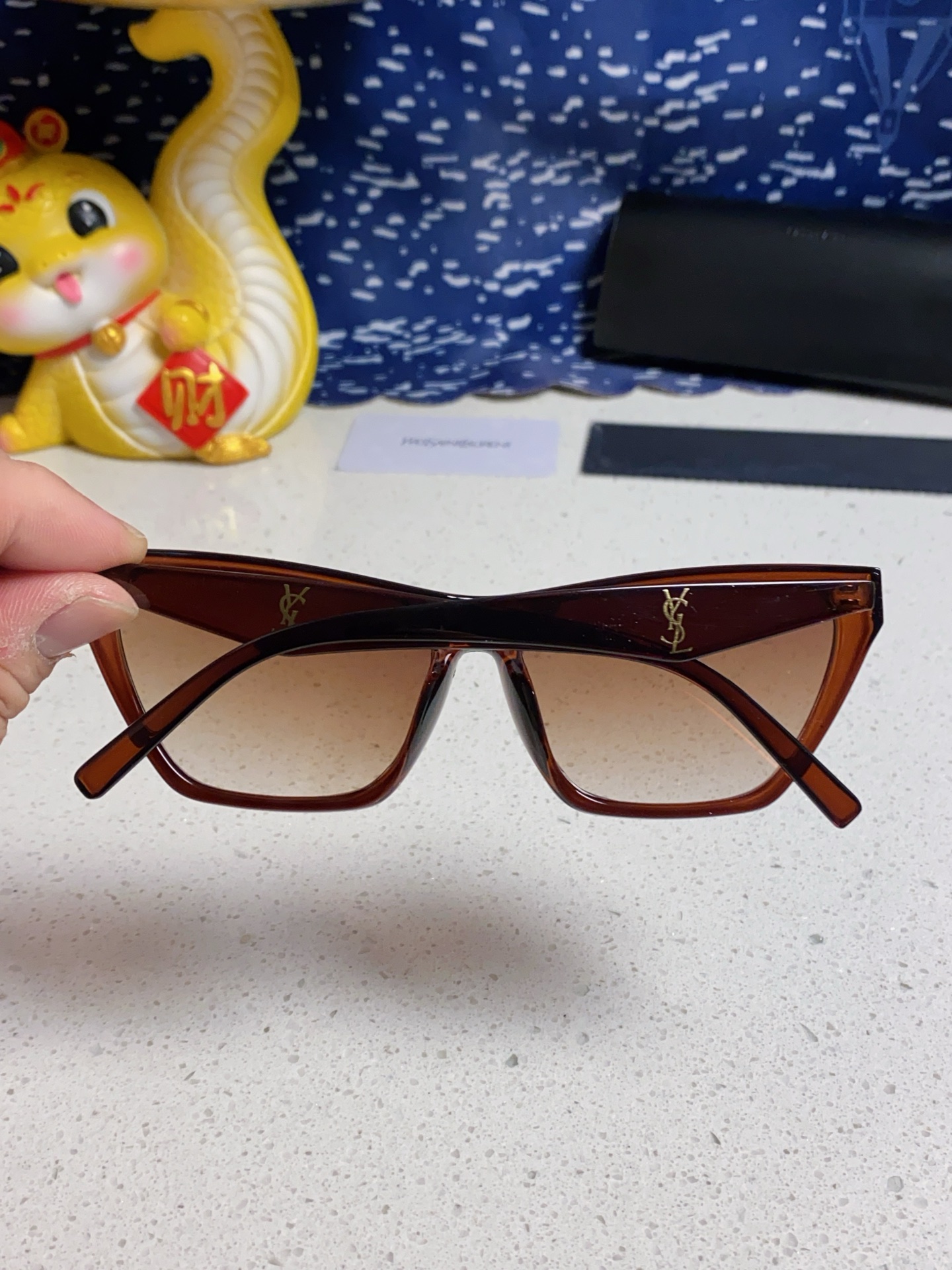 SAINT LAURENT サンローラン サングラス フェイスカット メンズ レディース UVカット ブラウン 多色展開 - 画像 8