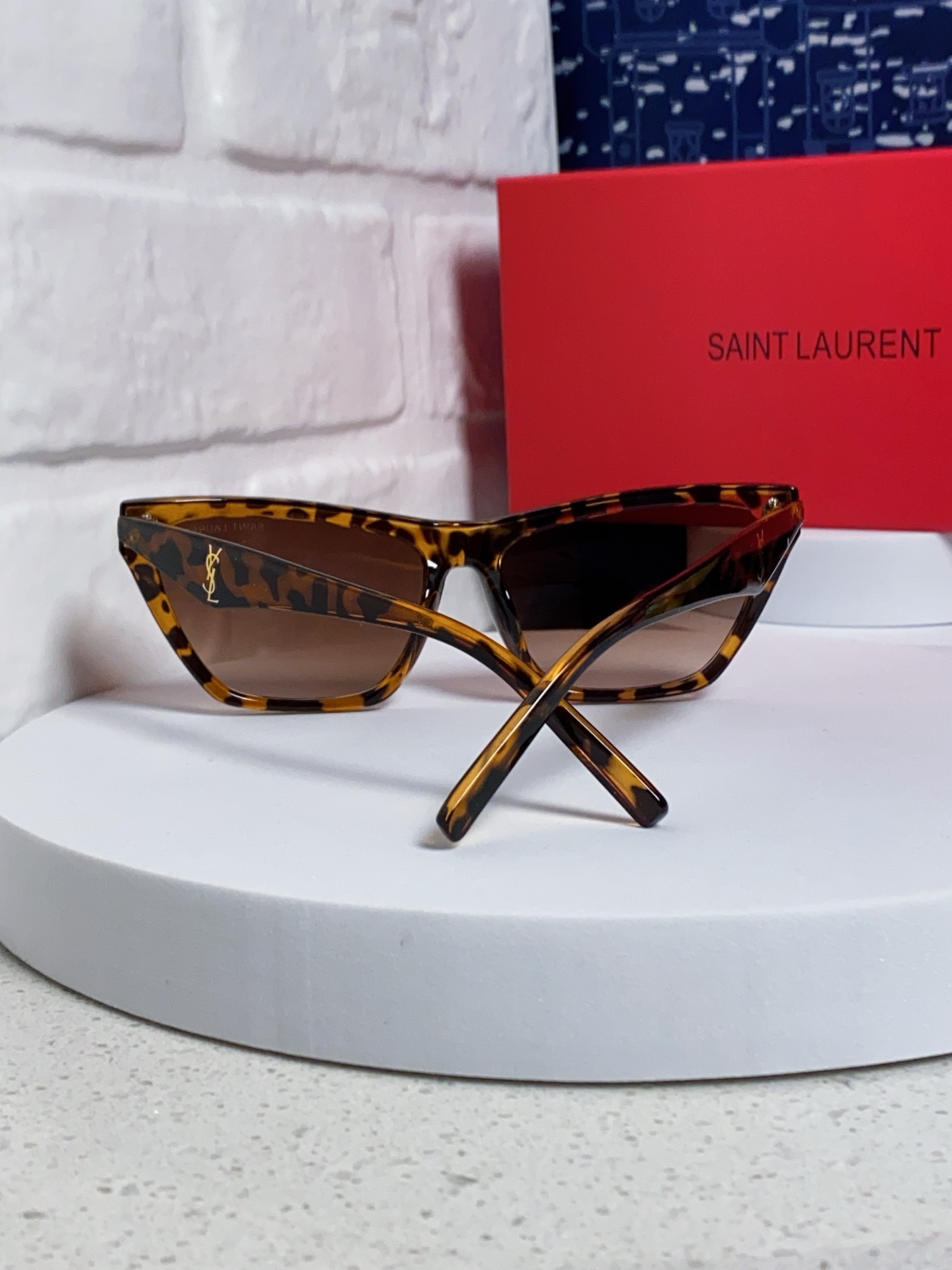P130 YSL圣罗兰 2025新款猫眼方框太阳眼镜女圆脸SLM103遮阳墨镜男防紫外线 女士偏光太阳镜_31302 - 画像 6
