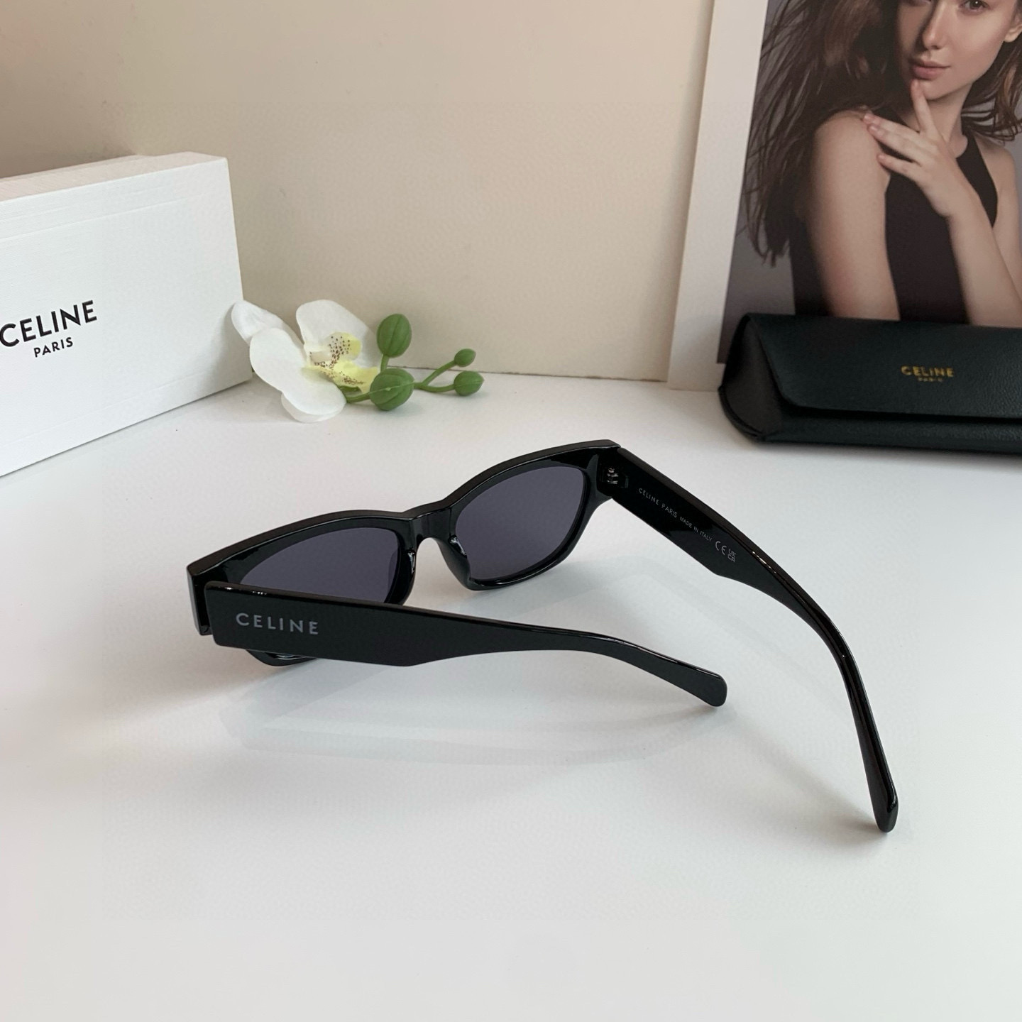 CELINE セリーヌ サングラス CL40197U 4色展開 レディース ブラック ホワイト ブラウン ティアドロップ 高級感 ファッション 通勤 - 画像 8