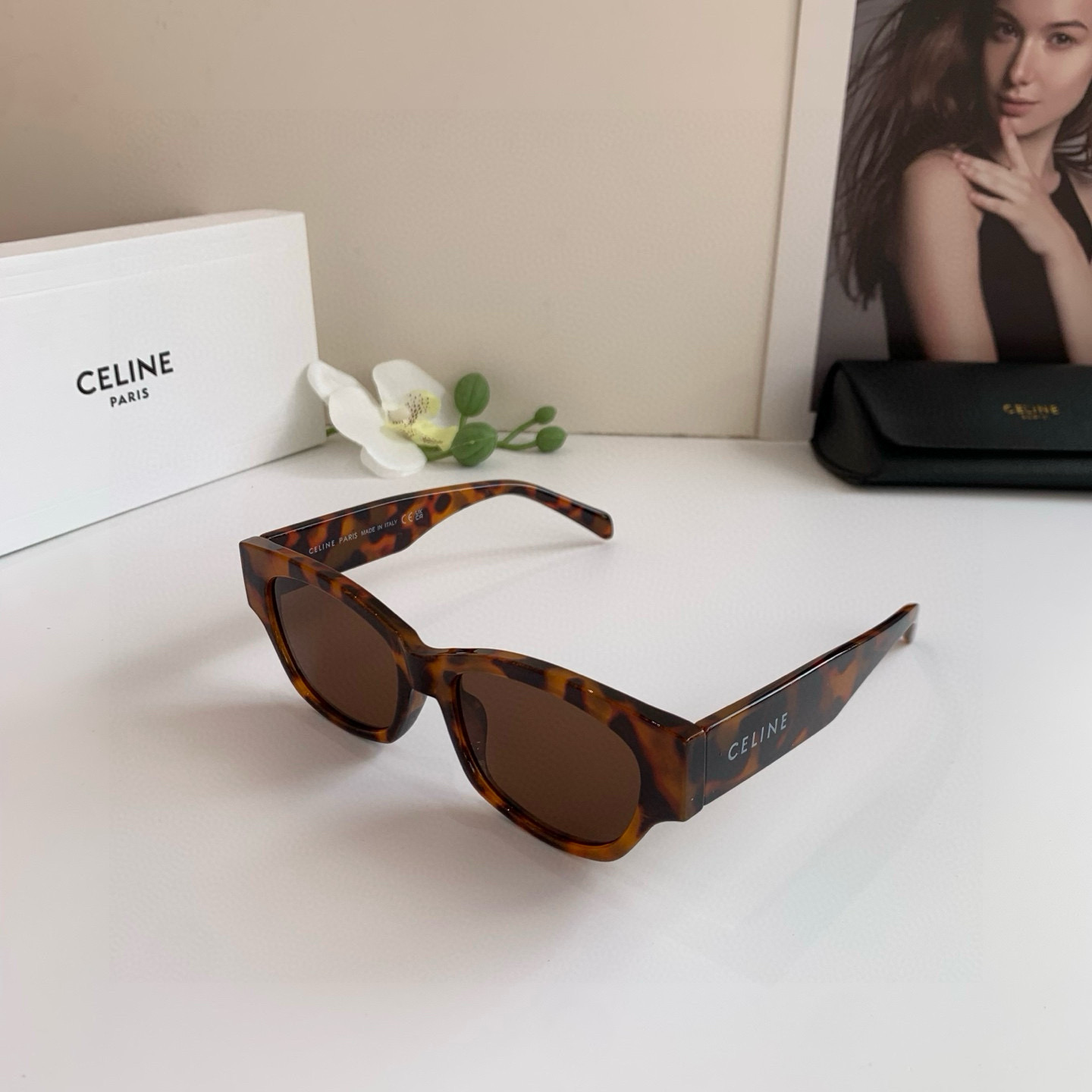 CELINE セリーヌ サングラス 限定モデル フレーム 288D 54 18 145 3L 超小顔 レディース ブラウン 多色展開 - 画像 2