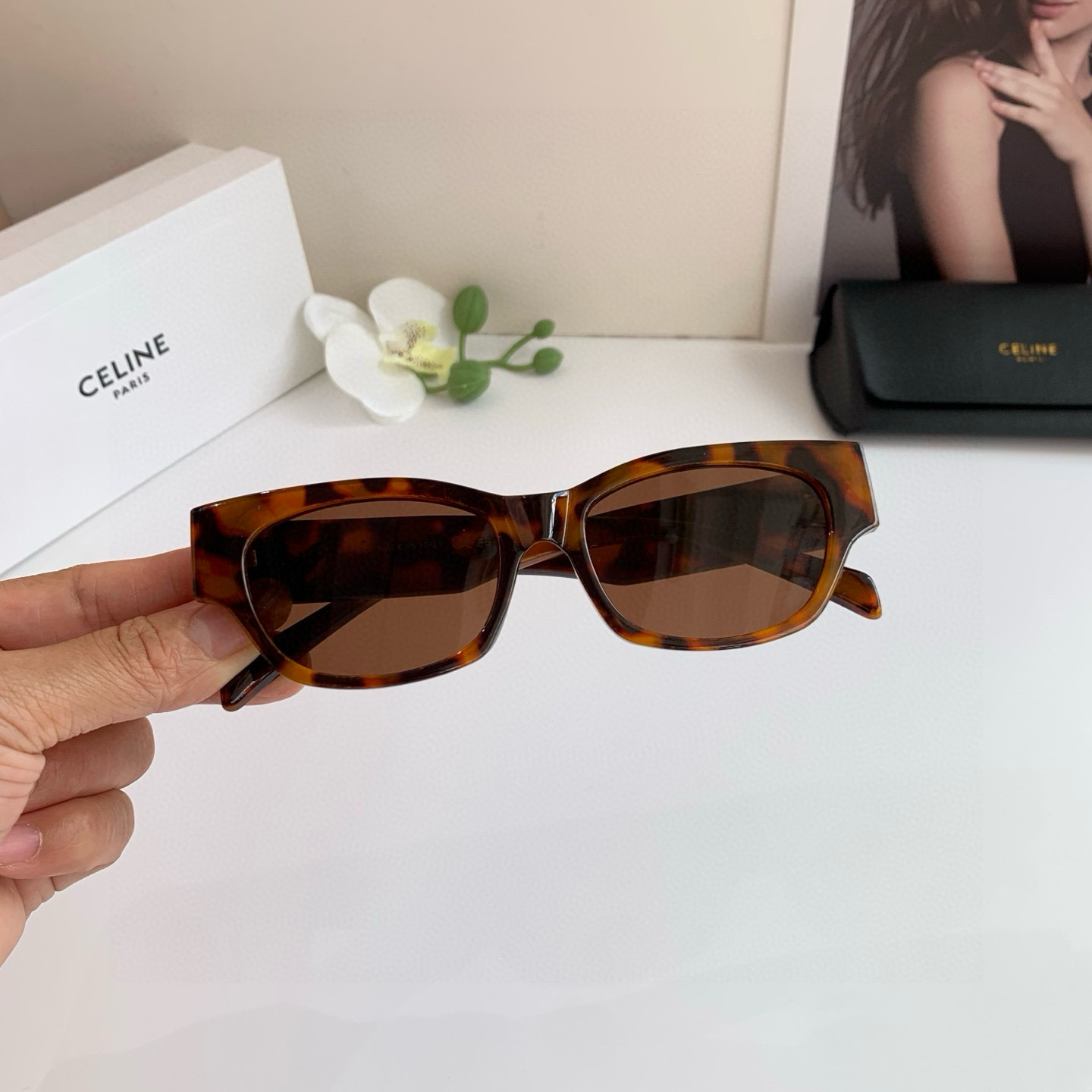 CELINE セリーヌ サングラス 限定モデル フレーム 288D 54 18 145 3L 超小顔 レディース ブラウン 多色展開 - 画像 3