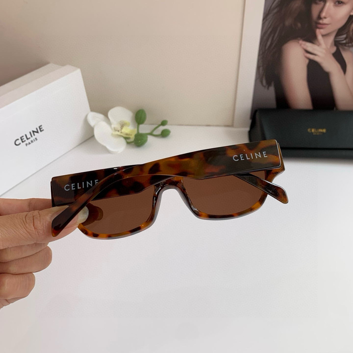 CELINE セリーヌ サングラス 限定モデル フレーム 288D 54 18 145 3L 超小顔 レディース ブラウン 多色展開 - 画像 5