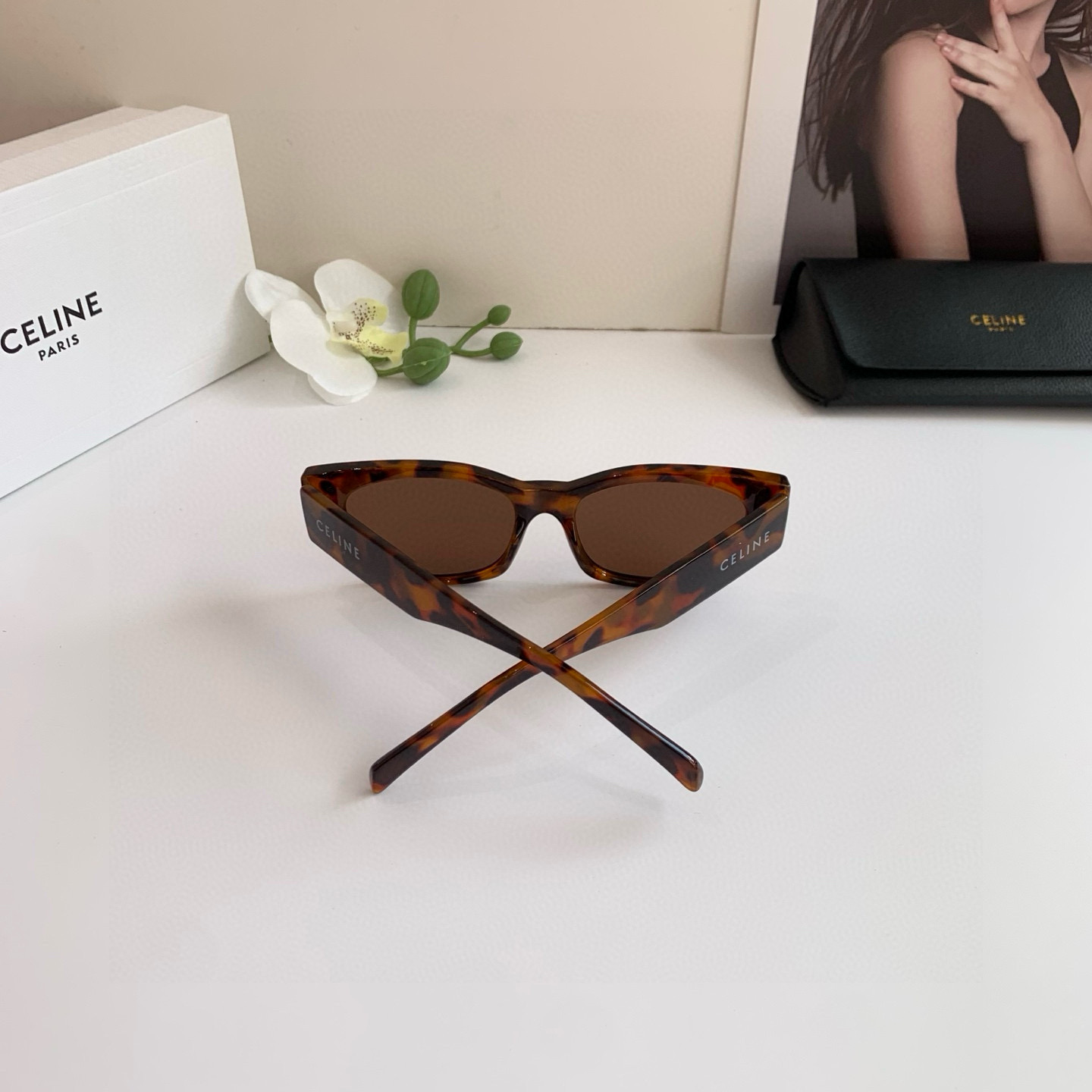 CELINE セリーヌ サングラス 限定モデル フレーム 288D 54 18 145 3L 超小顔 レディース ブラウン 多色展開 - 画像 7