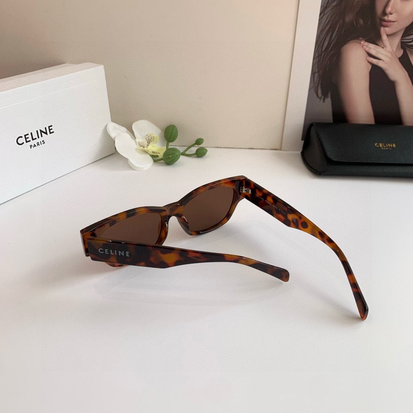 CELINE セリーヌ サングラス 限定モデル フレーム 288D 54 18 145 3L 超小顔 レディース ブラウン 多色展開 - 画像 8