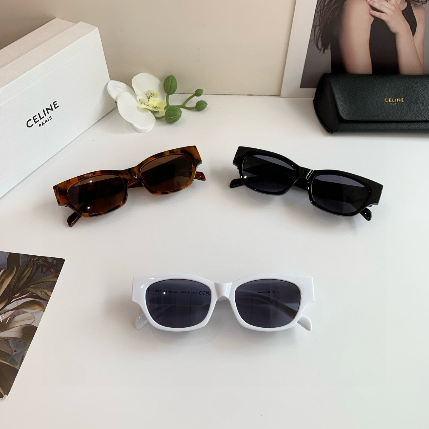 CELINE セリーヌ サングラス フレーム メンズ レディース ホワイト ブラック ブラウン 全3色展開 - 画像 2