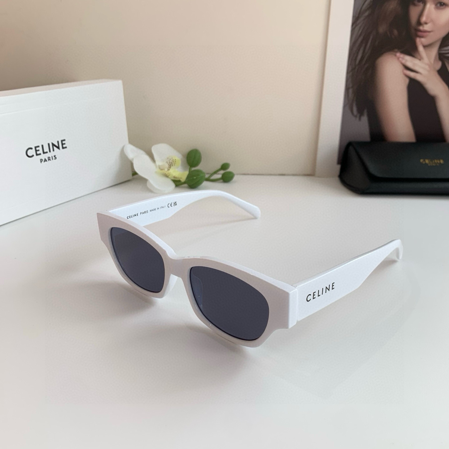 CELINE セリーヌ サングラス フレーム メンズ レディース ホワイト ブラック ブラウン 全3色展開 - 画像 4
