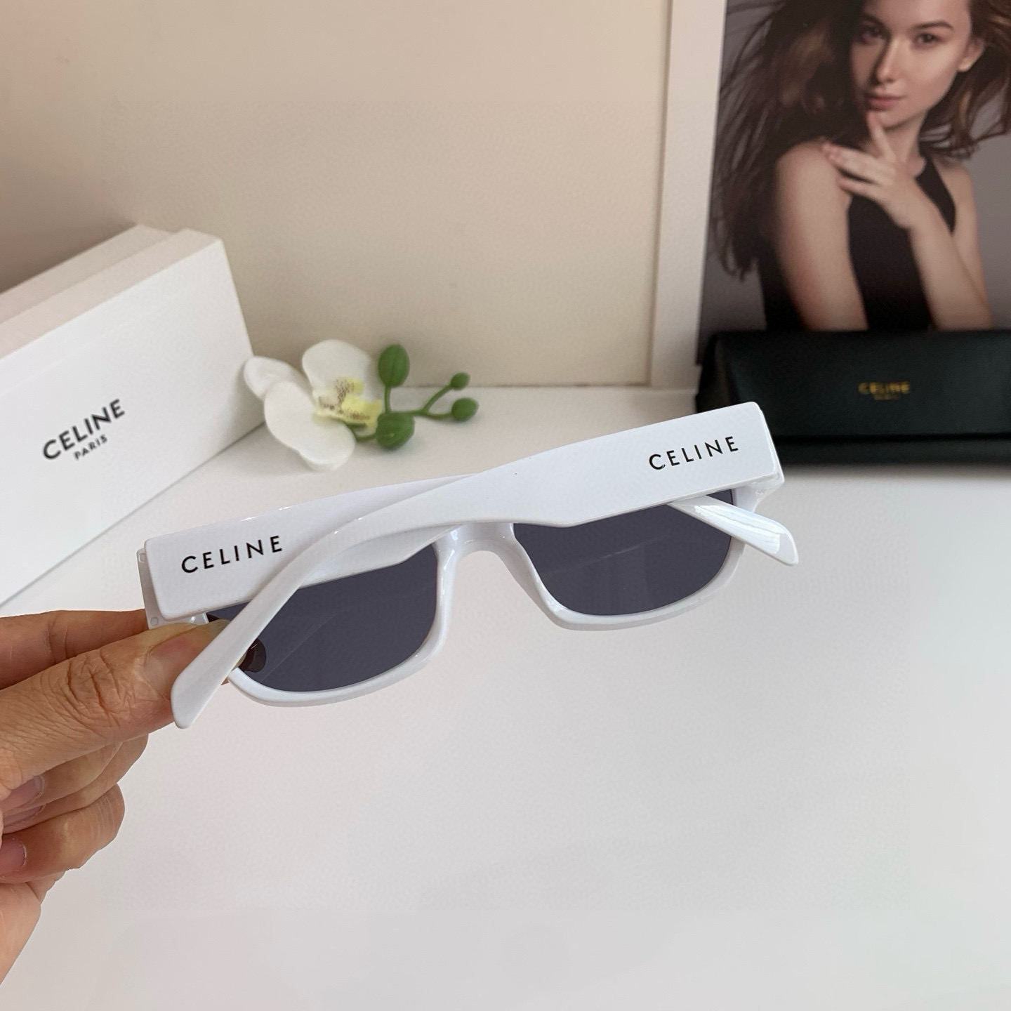 CELINE セリーヌ サングラス フレーム メンズ レディース ホワイト ブラック ブラウン 全3色展開 - 画像 7