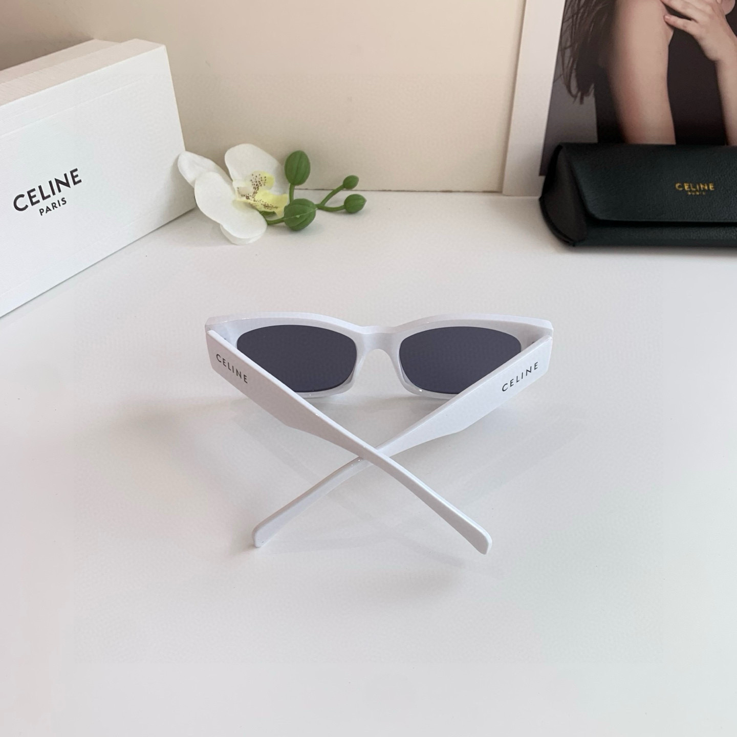 CELINE セリーヌ サングラス フレーム メンズ レディース ホワイト ブラック ブラウン 全3色展開 - 画像 9