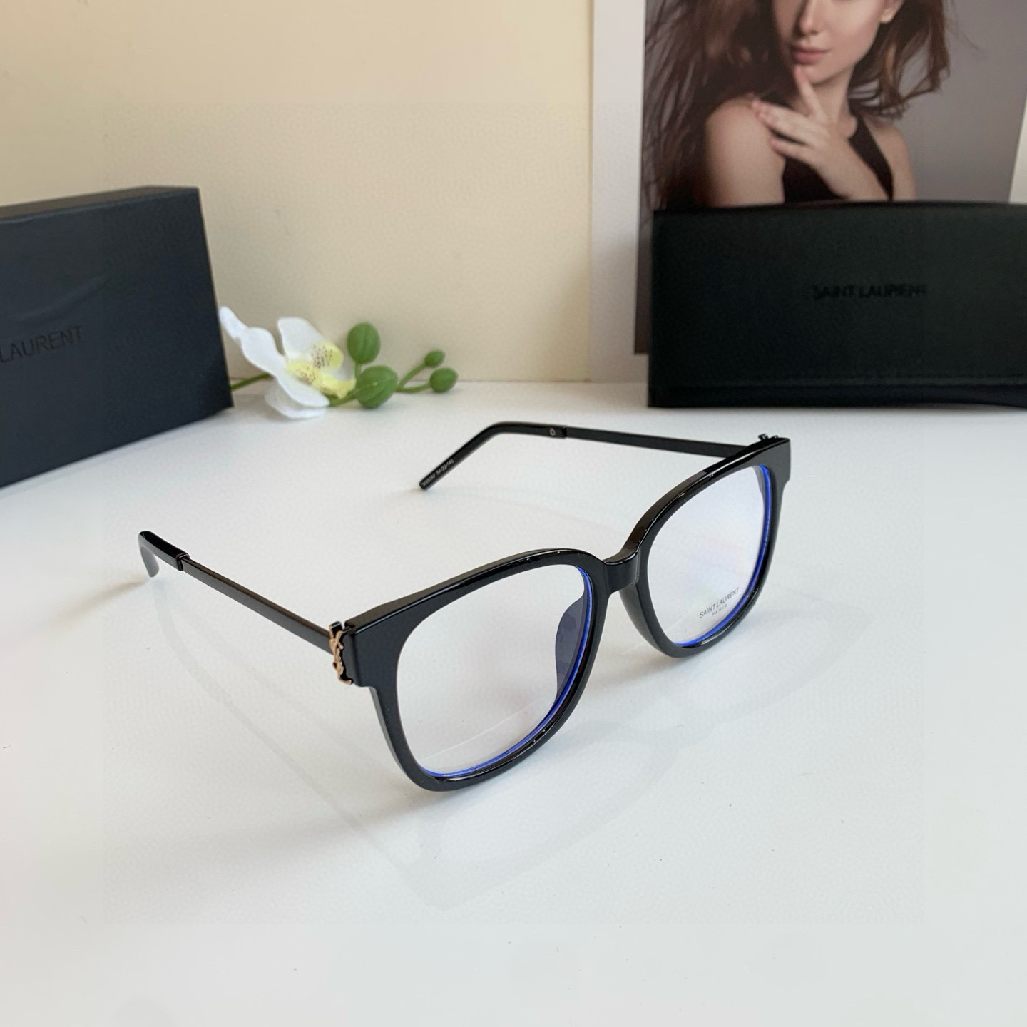 SAINT LAURENT サンローラン メガネ フレーム 丸型 男性用 女性用 ブラック