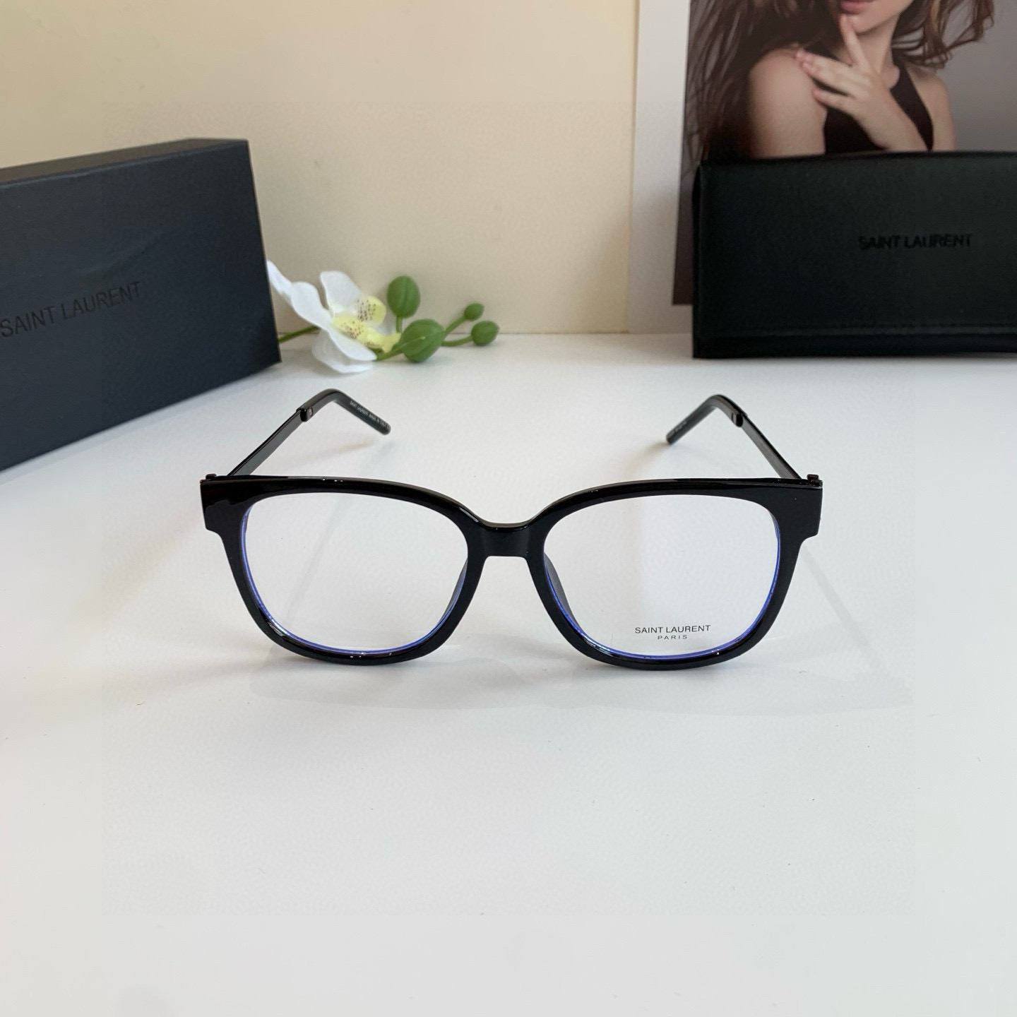 SAINT LAURENT サンローラン メガネ フレーム 丸型 男性用 女性用 ブラック - 画像 5