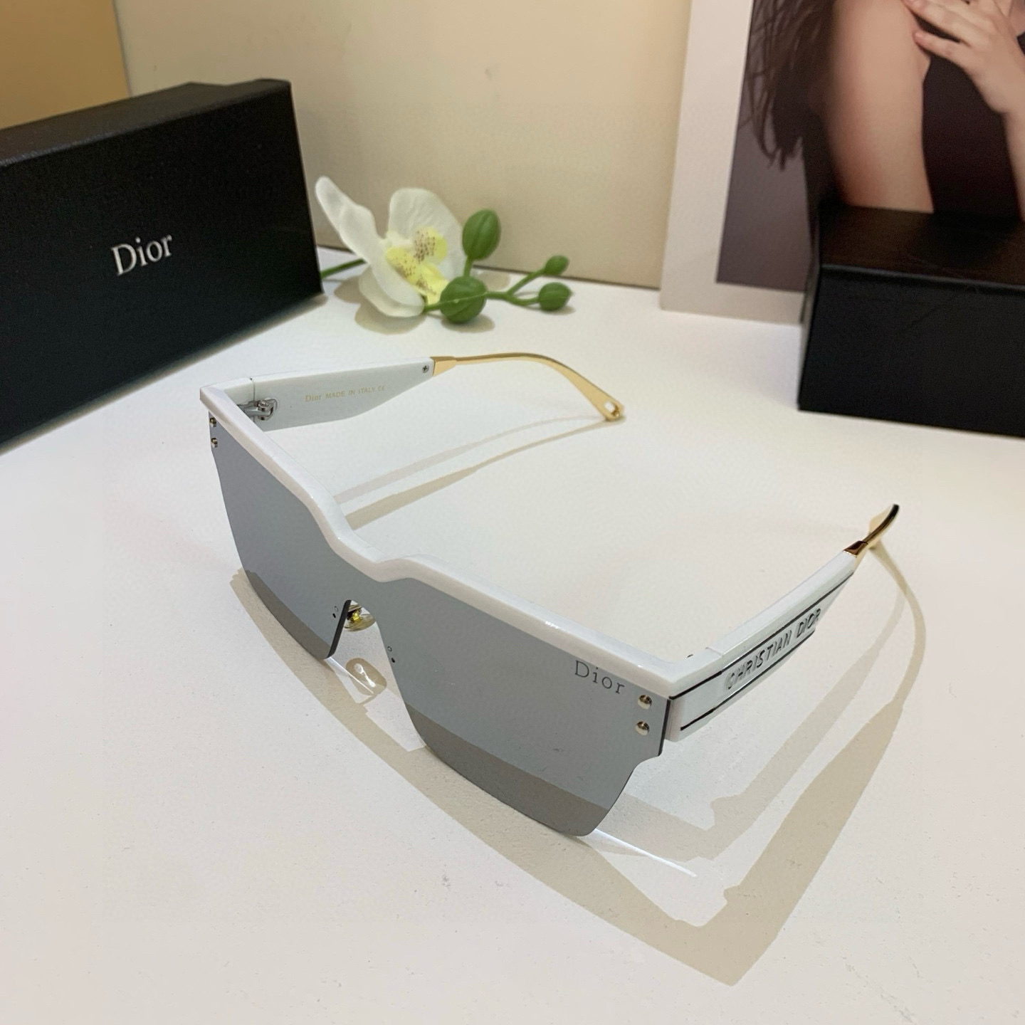 Dior ディオール サングラス フレーム レディース メンズ ホイール型 ブラック ホワイト ボルドー ブラウン 3色展開 - 画像 2