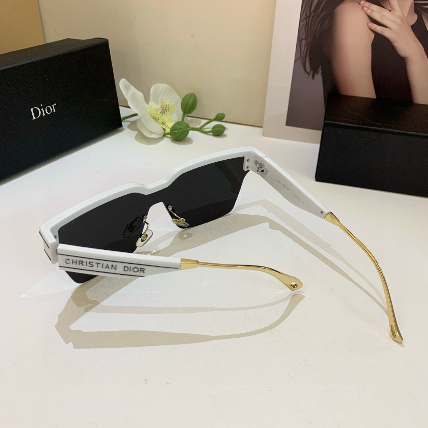 Dior ディオール サングラス フレーム レディース メンズ ホイール型 ブラック ホワイト ボルドー ブラウン 3色展開 - 画像 6