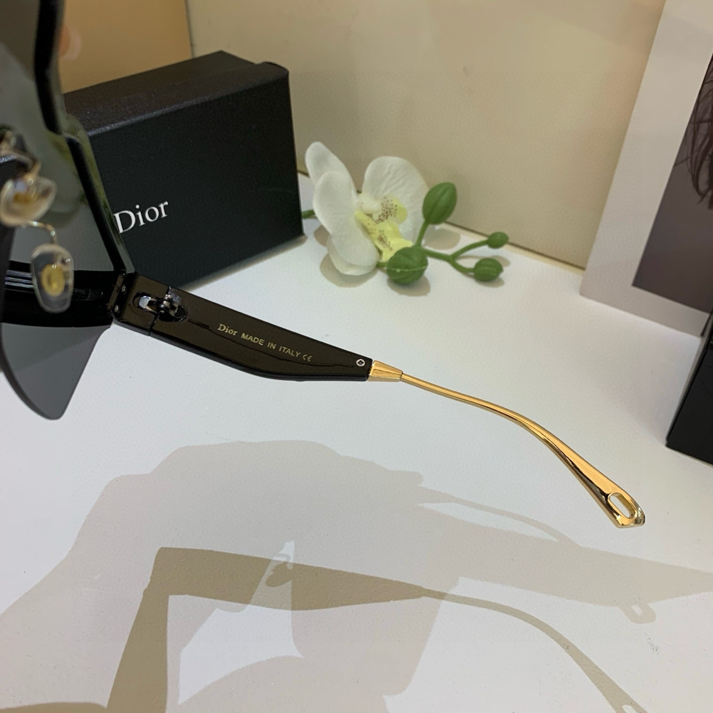 Dior ディオール サングラス フラットサングラス メンズ レディース ブラック ゴールド フレーム - 画像 7