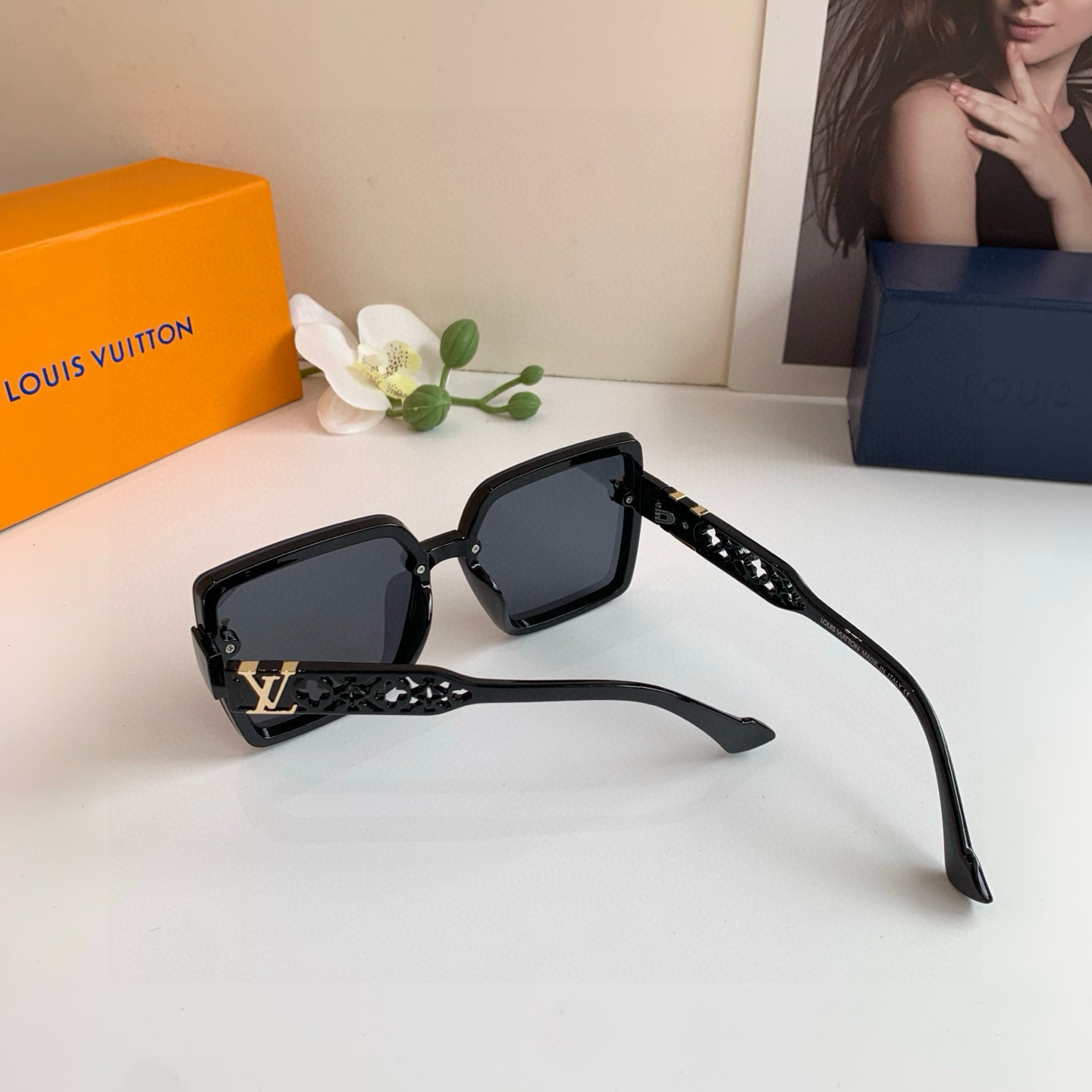 LOUIS VUITTON ルイヴィトン メンズ サングラス フレーム 8368 55 19-142 ブラック - 画像 2