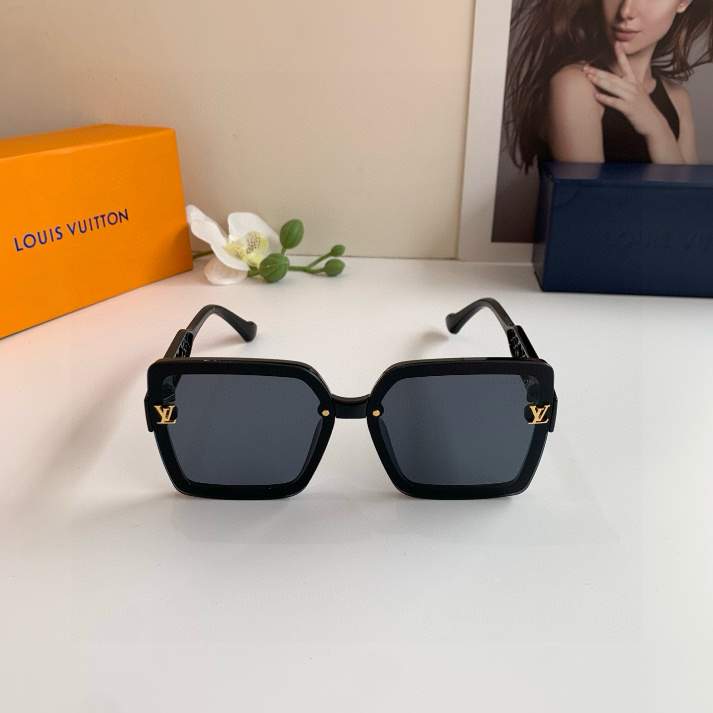 LOUIS VUITTON ルイヴィトン メンズ サングラス フレーム 8368 55 19-142 ブラック - 画像 6