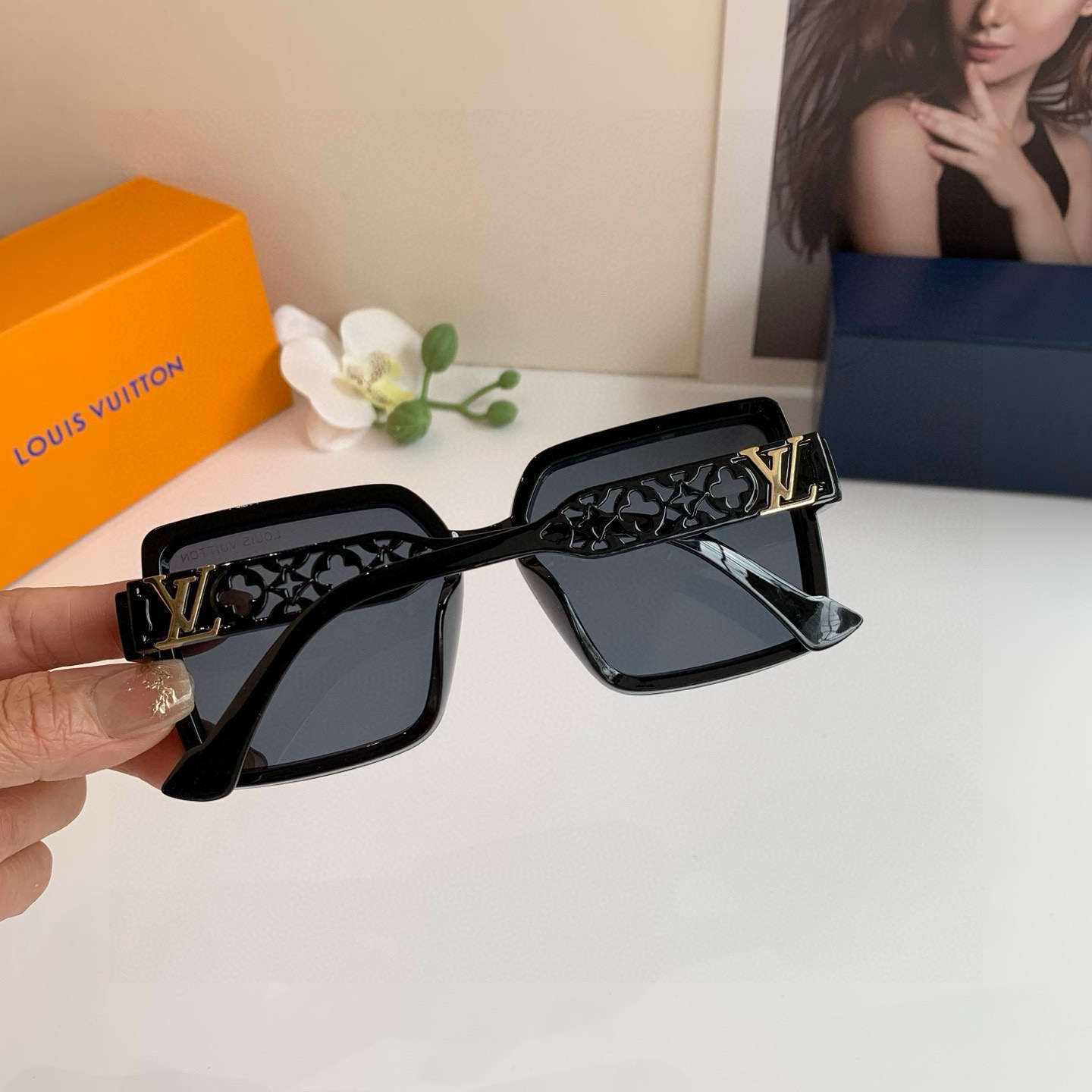 LOUIS VUITTON ルイヴィトン メンズ サングラス フレーム 8368 55 19-142 ブラック - 画像 7