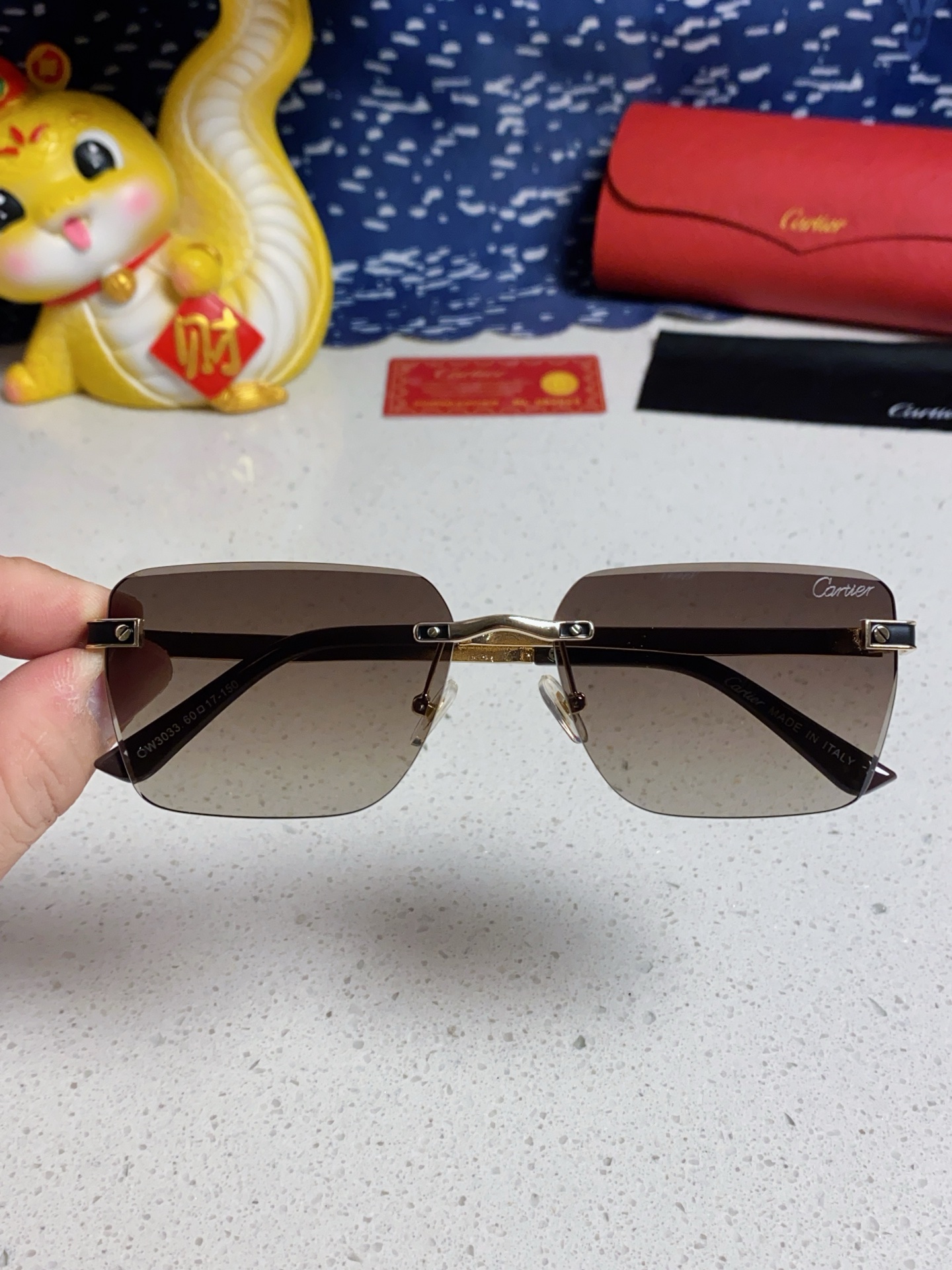 Cartier カルティエ サングラス 限定モデル メンズ レディース 2025年新作 フレームレス デザイン 9422 全6色展開 - 画像 7