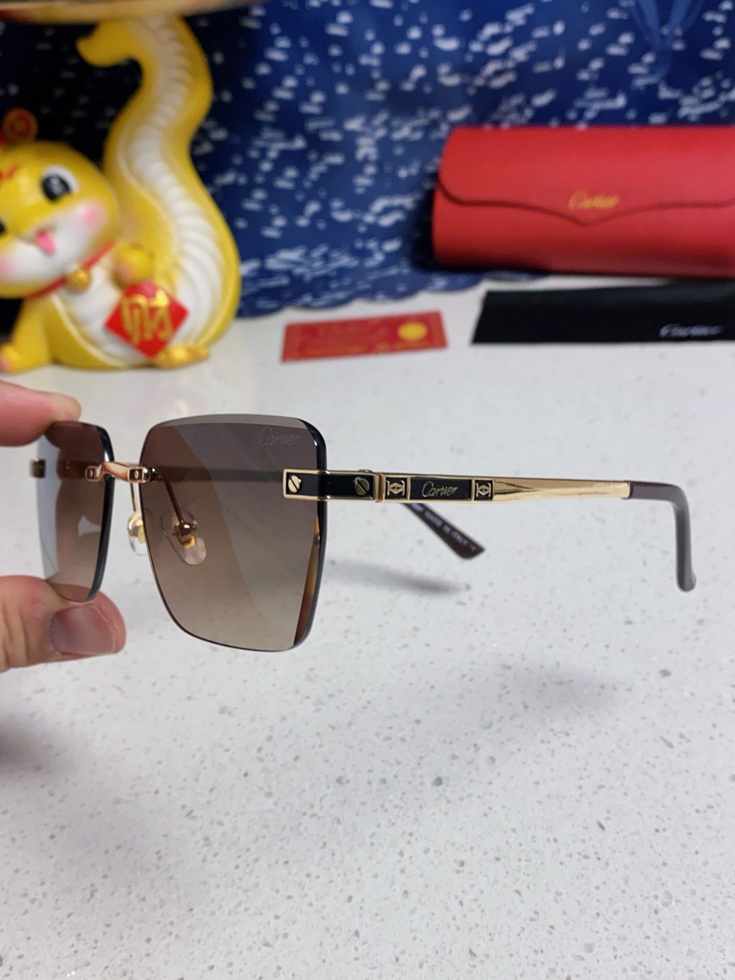 Cartier カルティエ サングラス 限定モデル メンズ レディース 2025年新作 フレームレス デザイン 9422 全6色展開 - 画像 9