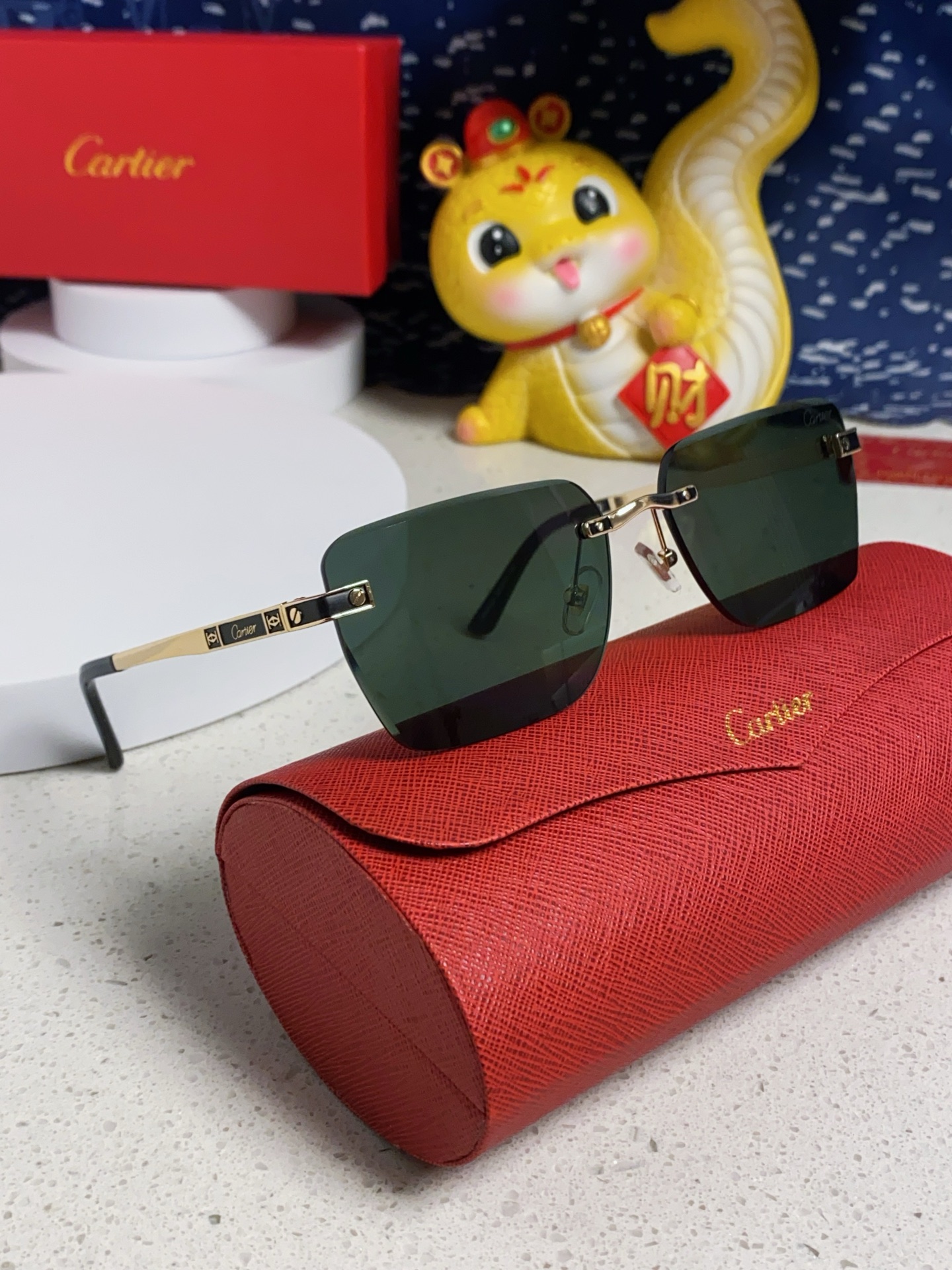 Cartier カルティエ メガネ サングラス メンズ レディース 男女兼用 シルバー ブラック マット グリーン ブルーレイカット 6色展開 - 画像 2