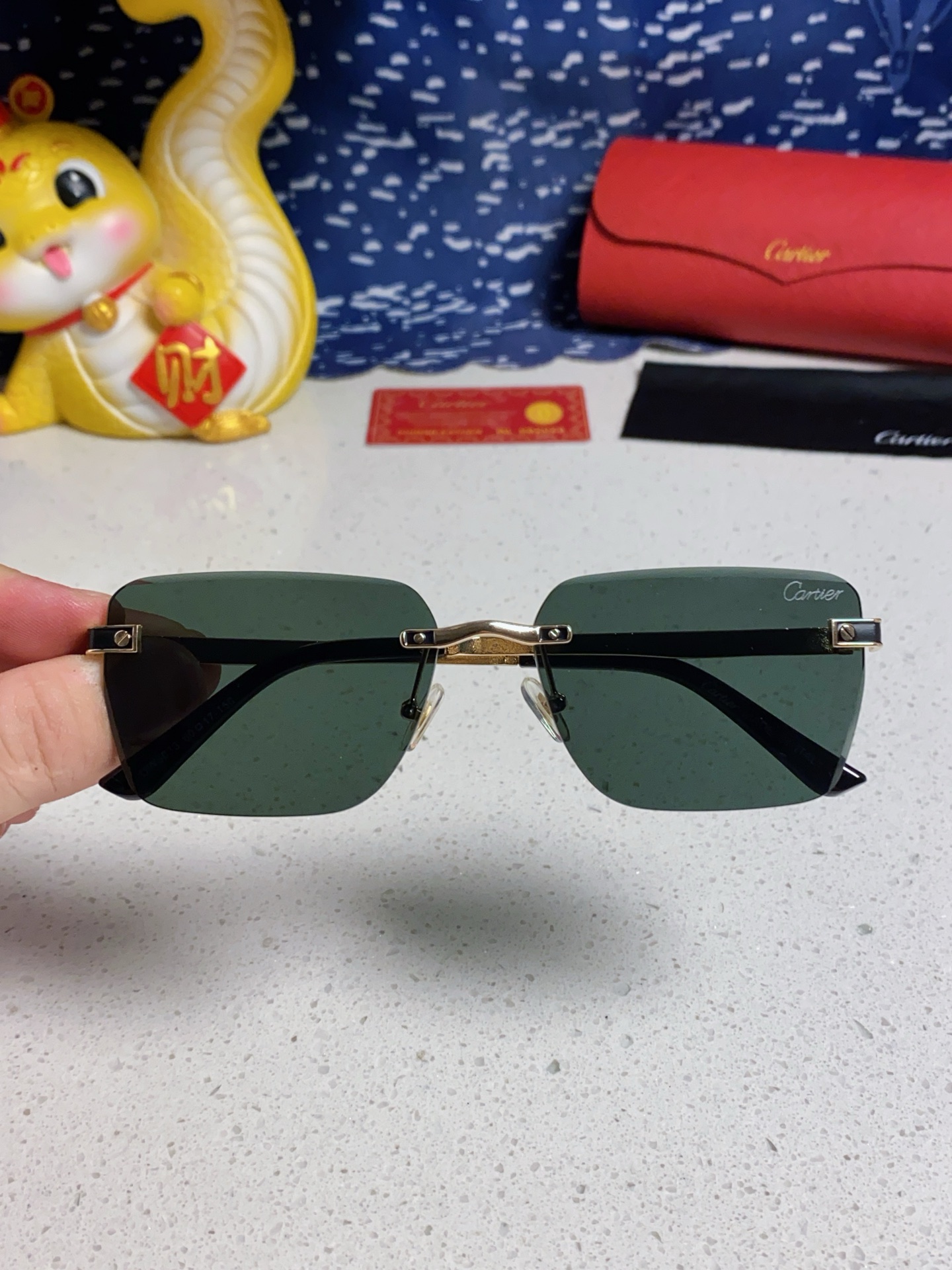 Cartier カルティエ メガネ サングラス メンズ レディース 男女兼用 シルバー ブラック マット グリーン ブルーレイカット 6色展開 - 画像 7