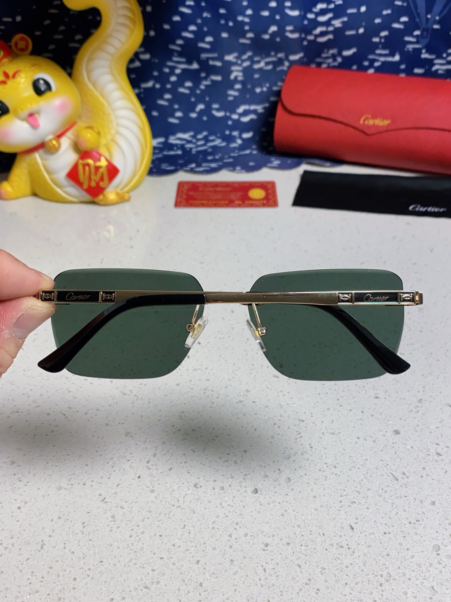 Cartier カルティエ メガネ サングラス メンズ レディース 男女兼用 シルバー ブラック マット グリーン ブルーレイカット 6色展開 - 画像 8