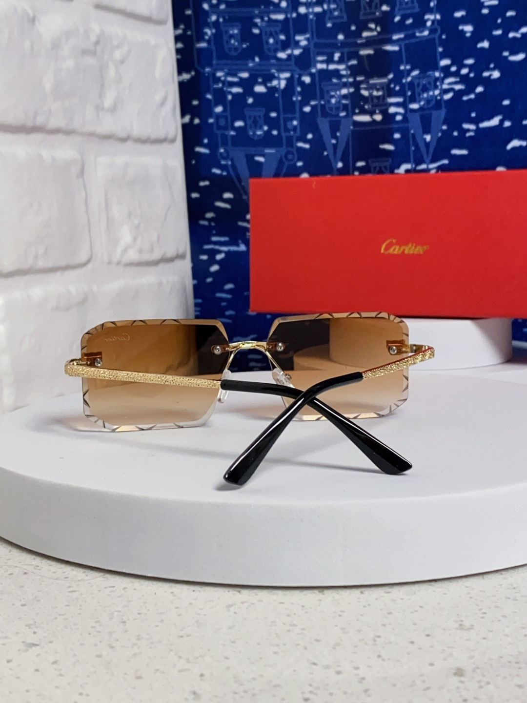 Cartier カルティエ サングラス フレームレス ペンダント サングラス 金属 レディース メンズ ブラック ブラウン ピンク グリーン レッド 多色展開 - 画像 6