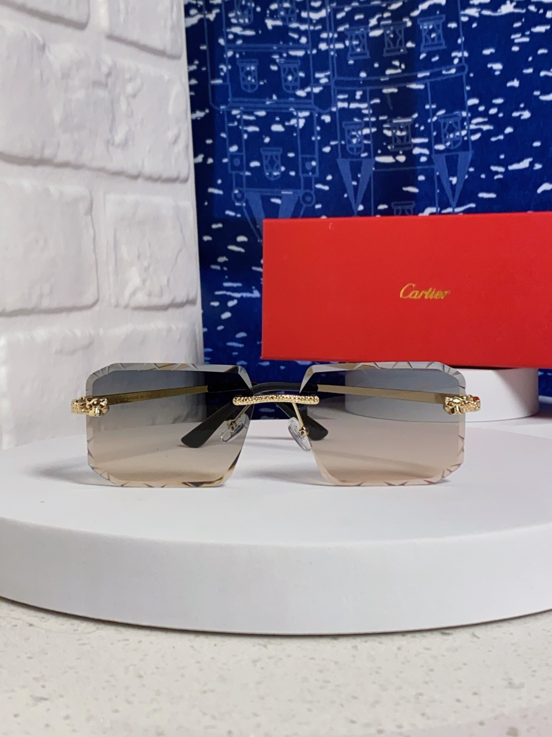 Cartier カルティエ メンズ サングラス フレームレス 2025 限定 メンズ レディース グラデーション ブラック ブロンズ ピンク グリーン ブラウン 多色展開 - 画像 5