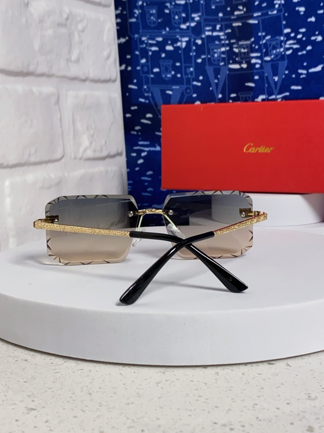 Cartier カルティエ メンズ サングラス フレームレス 2025 限定 メンズ レディース グラデーション ブラック ブロンズ ピンク グリーン ブラウン 多色展開 - 画像 6