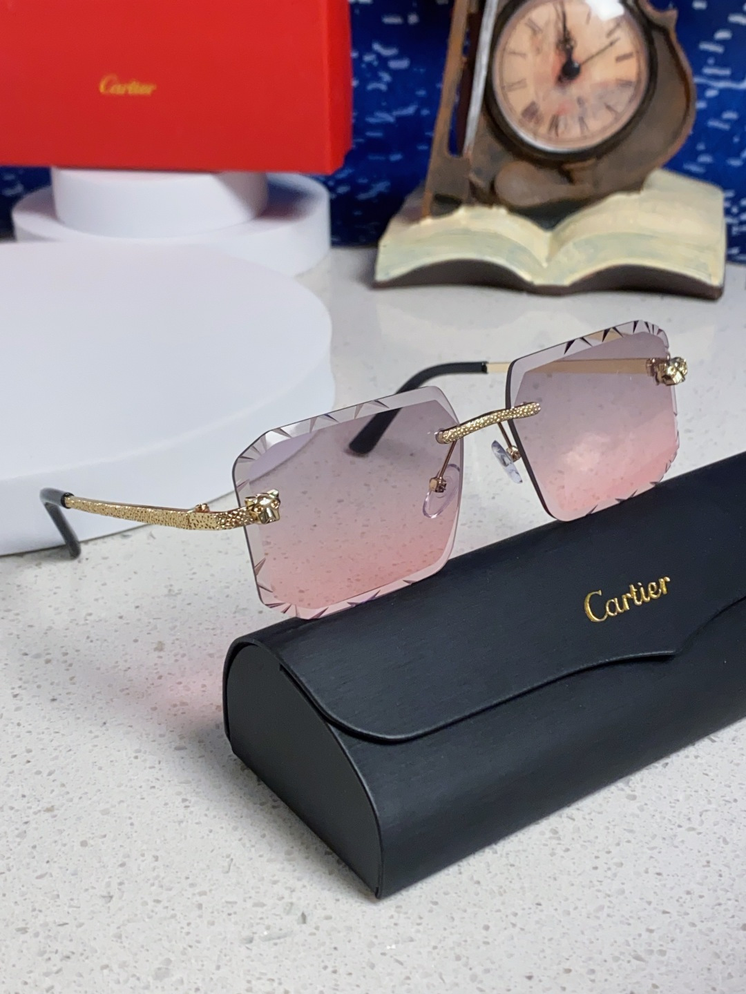 CARTEER カルティエ メガネ フレームレス サングラス 2025 パンダ メンズ レディース 耐光線 多色展開 - 画像 2