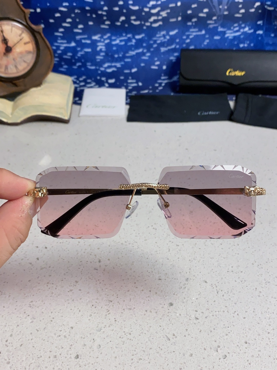 CARTEER カルティエ メガネ フレームレス サングラス 2025 パンダ メンズ レディース 耐光線 多色展開 - 画像 7