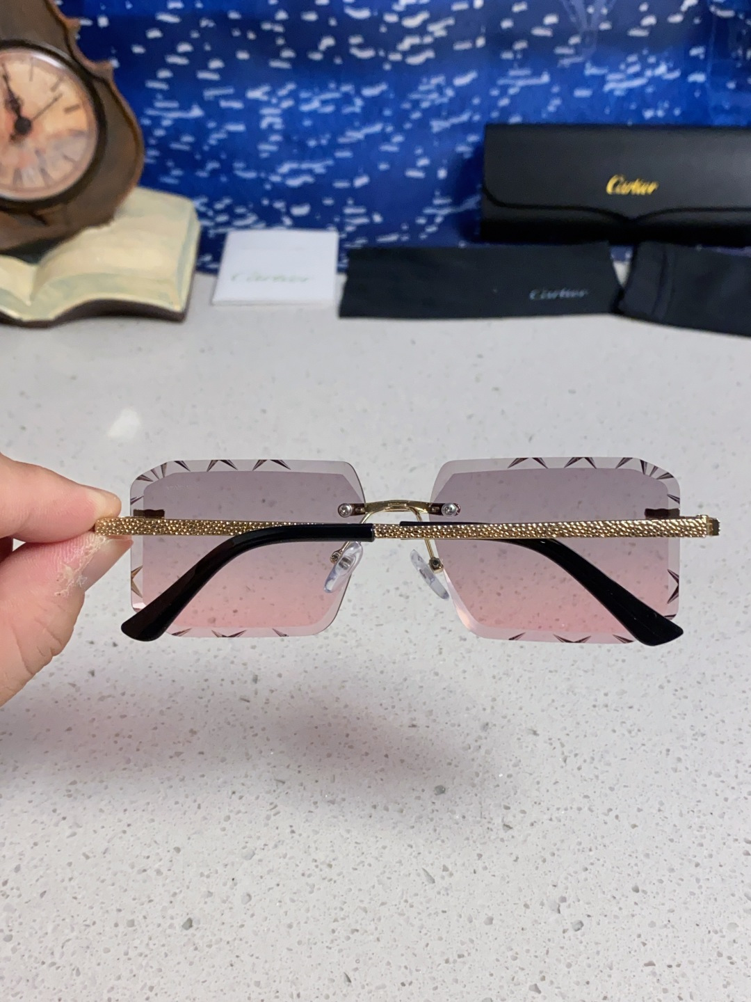 CARTEER カルティエ メガネ フレームレス サングラス 2025 パンダ メンズ レディース 耐光線 多色展開 - 画像 8