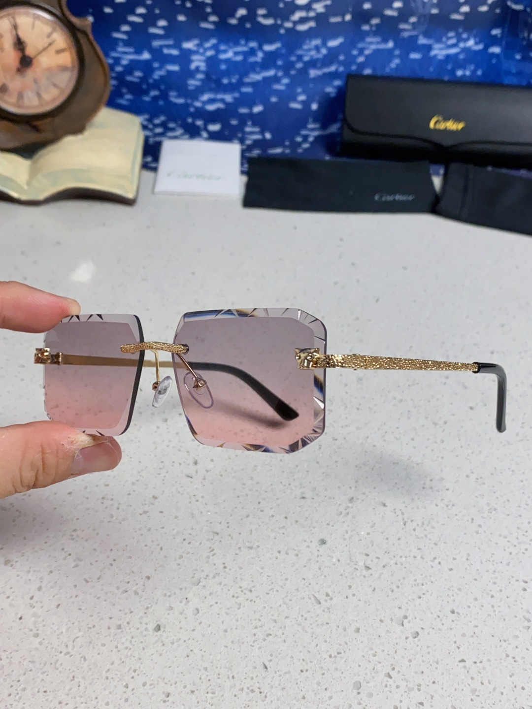 CARTEER カルティエ メガネ フレームレス サングラス 2025 パンダ メンズ レディース 耐光線 多色展開 - 画像 9