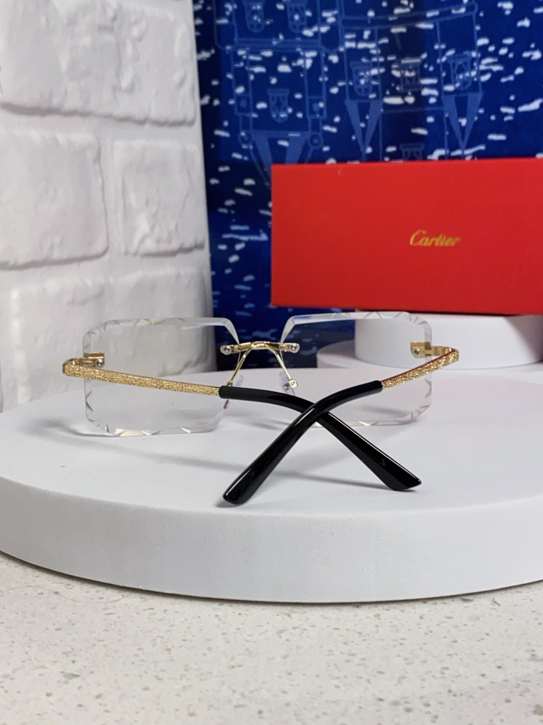 Cartier カルティエ インディペンデントサングラス メンズ レディース 金フレーム 透明レンズ 2色展開 - 画像 6