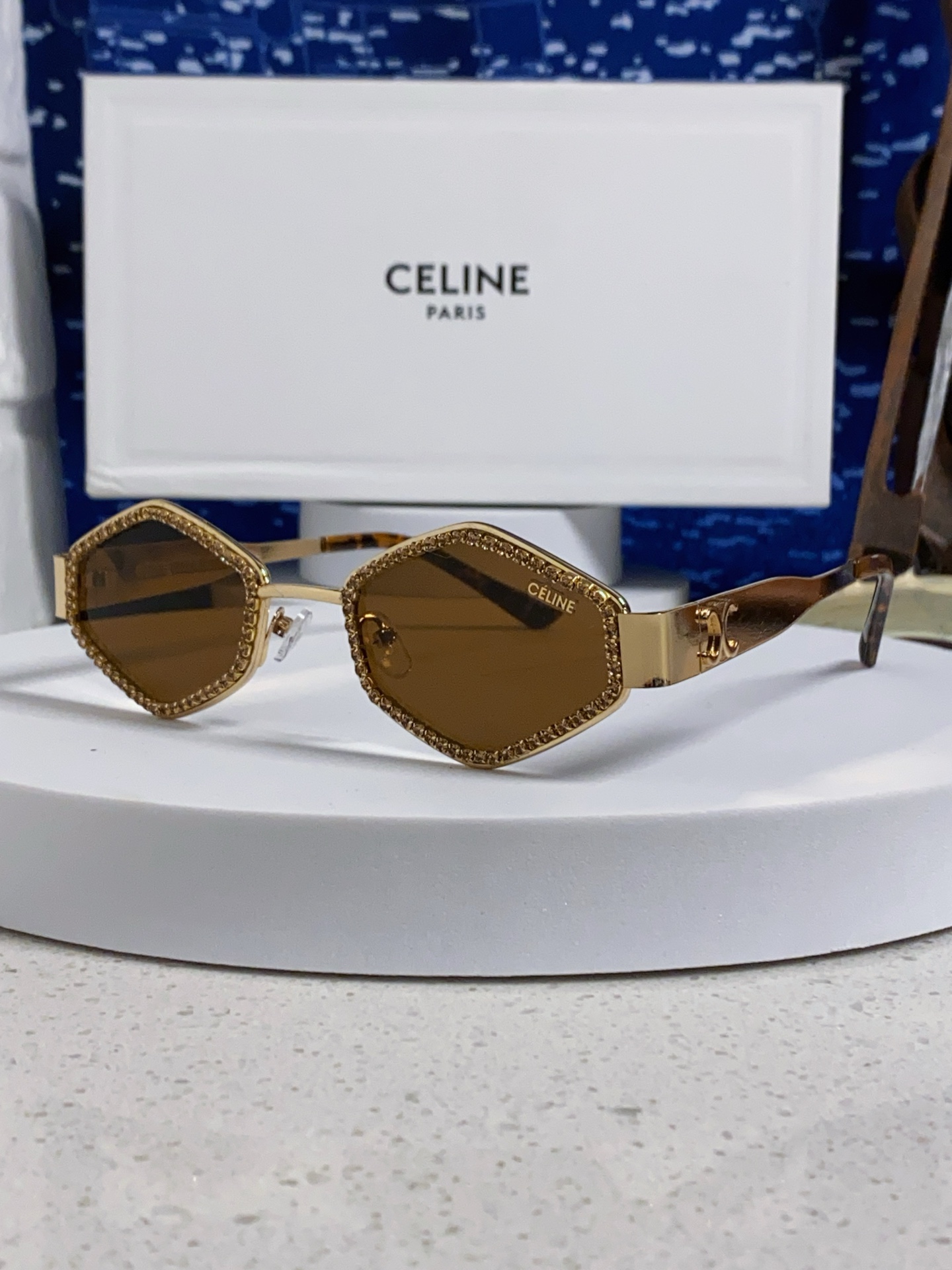 CELINE セリーヌ サングラス メタルフレーム 満鑽 レディース ゴールド ブラック ティール グリーン 多色展開