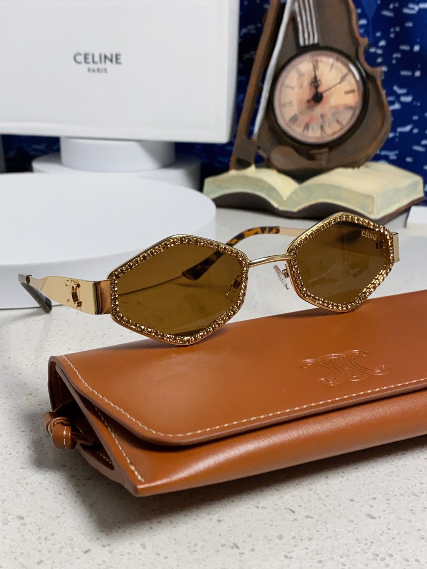 CELINE セリーヌ サングラス メタルフレーム 満鑽 レディース ゴールド ブラック ティール グリーン 多色展開 - 画像 2