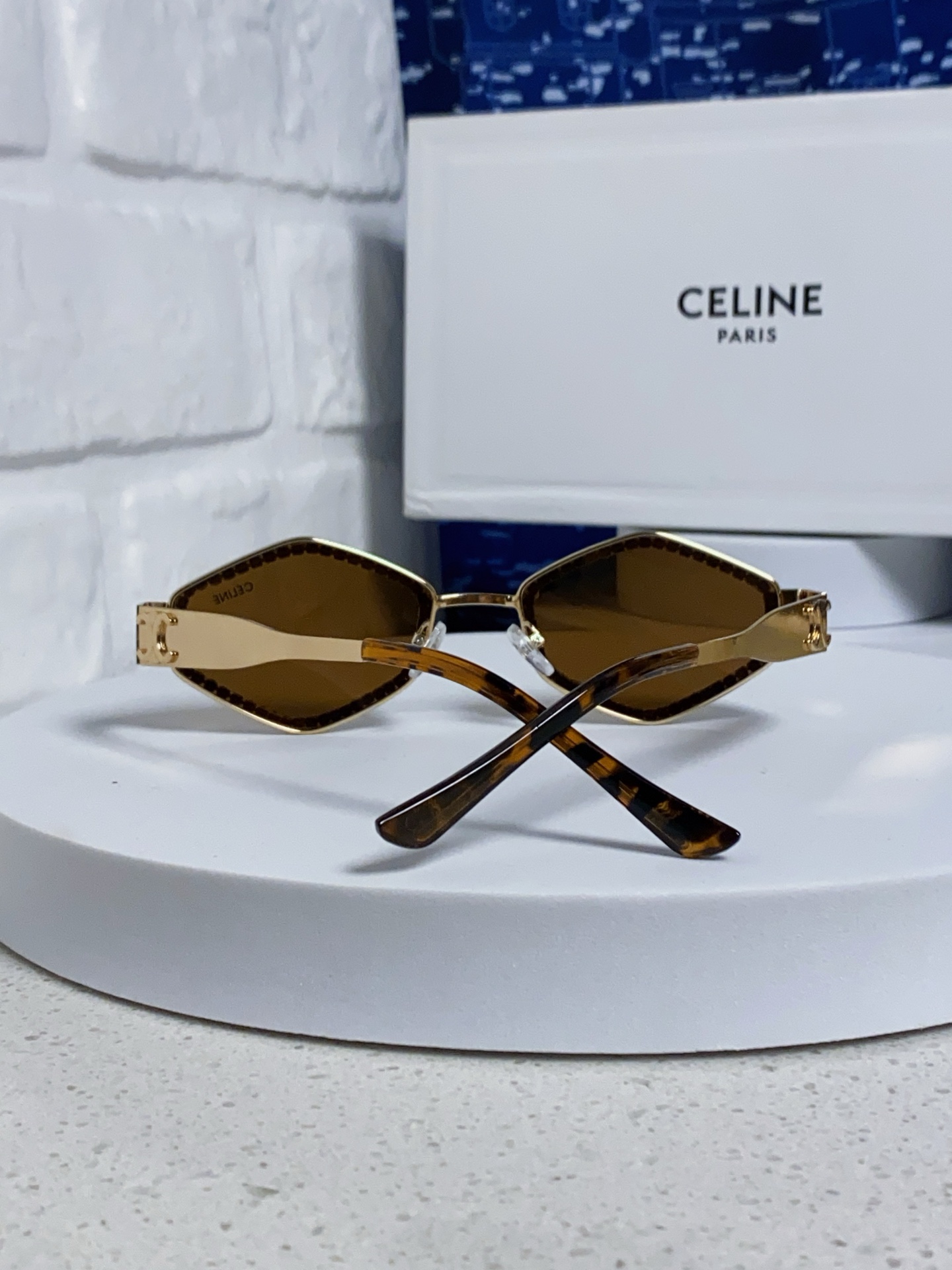 CELINE セリーヌ サングラス メタルフレーム 満鑽 レディース ゴールド ブラック ティール グリーン 多色展開 - 画像 6