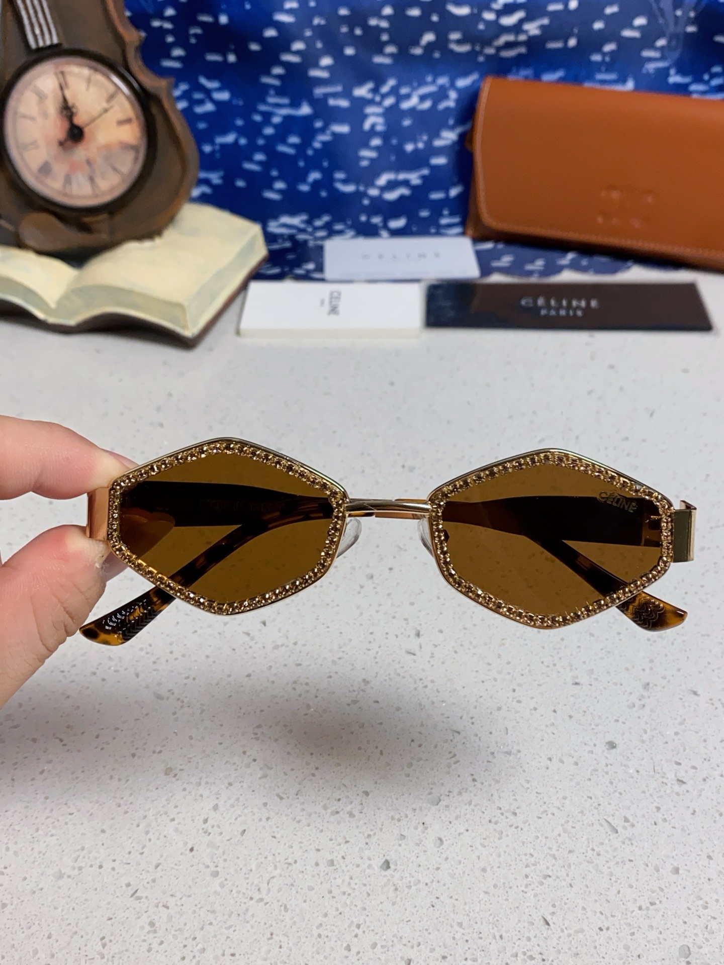 CELINE セリーヌ サングラス メタルフレーム 満鑽 レディース ゴールド ブラック ティール グリーン 多色展開 - 画像 7