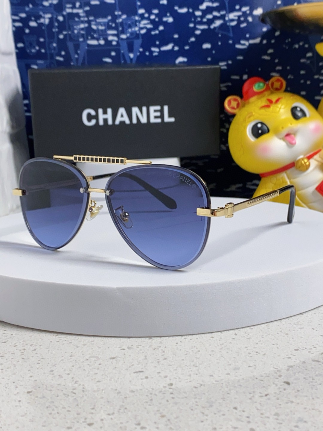 CHANEL シャネル メガネ メンズ レディース ブルーレンズ シルバー ブラック ブラウン ピンク 全5色展開