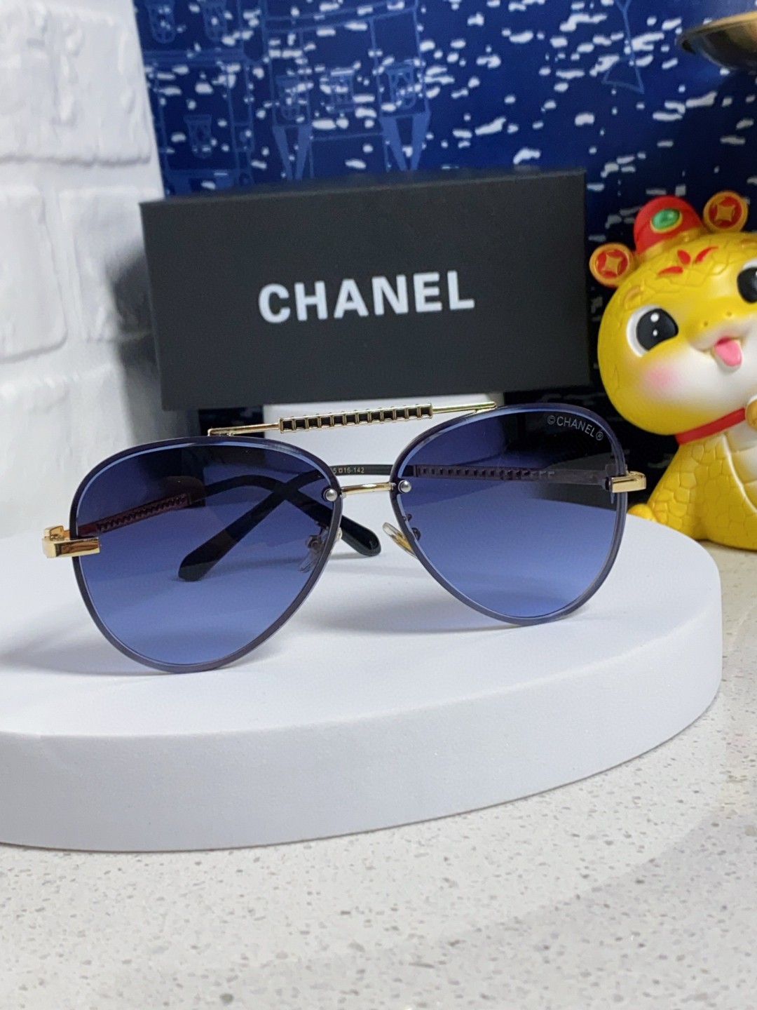 CHANEL シャネル メガネ メンズ レディース ブルーレンズ シルバー ブラック ブラウン ピンク 全5色展開 - 画像 3