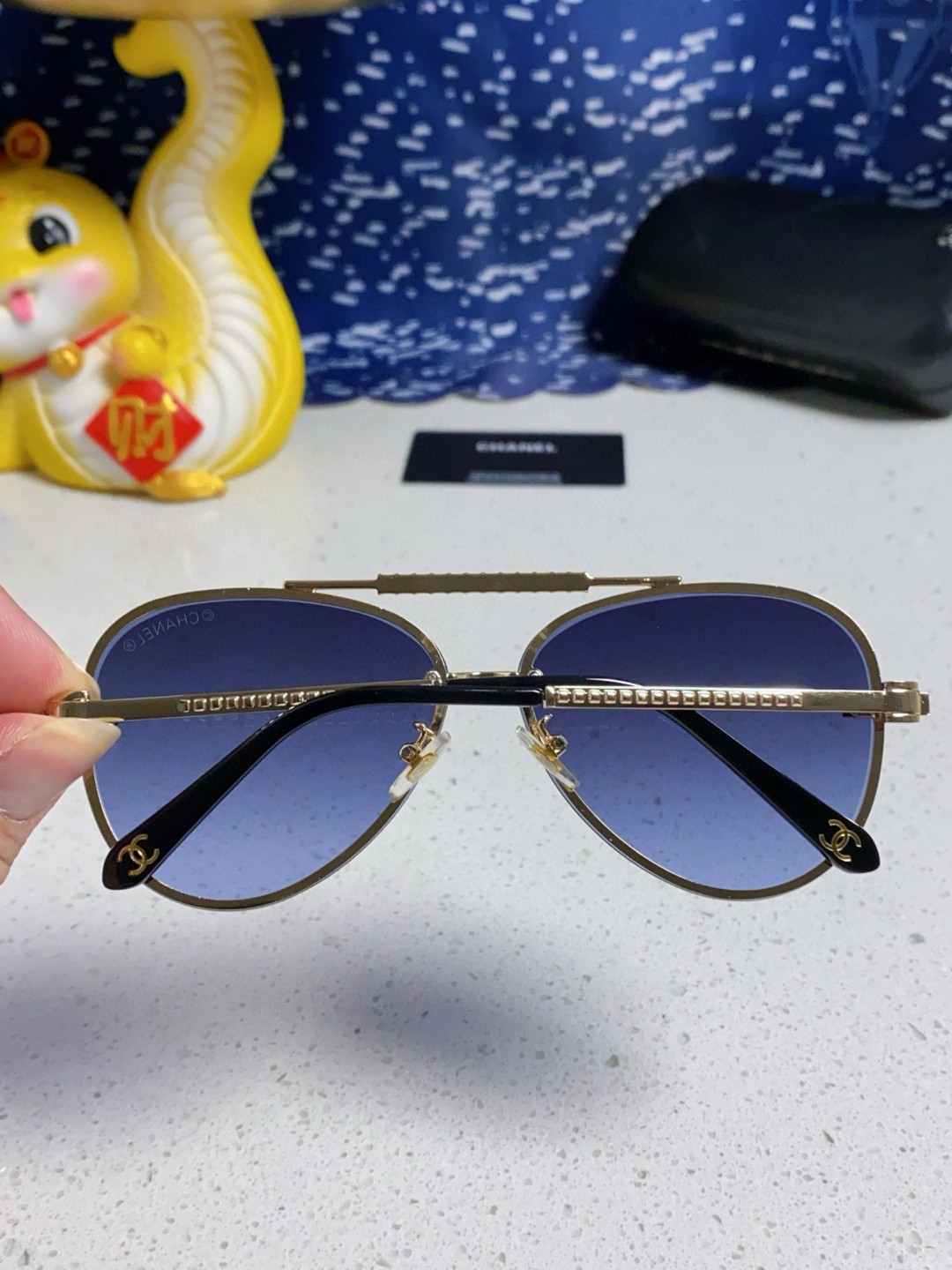 CHANEL シャネル メガネ メンズ レディース ブルーレンズ シルバー ブラック ブラウン ピンク 全5色展開 - 画像 6